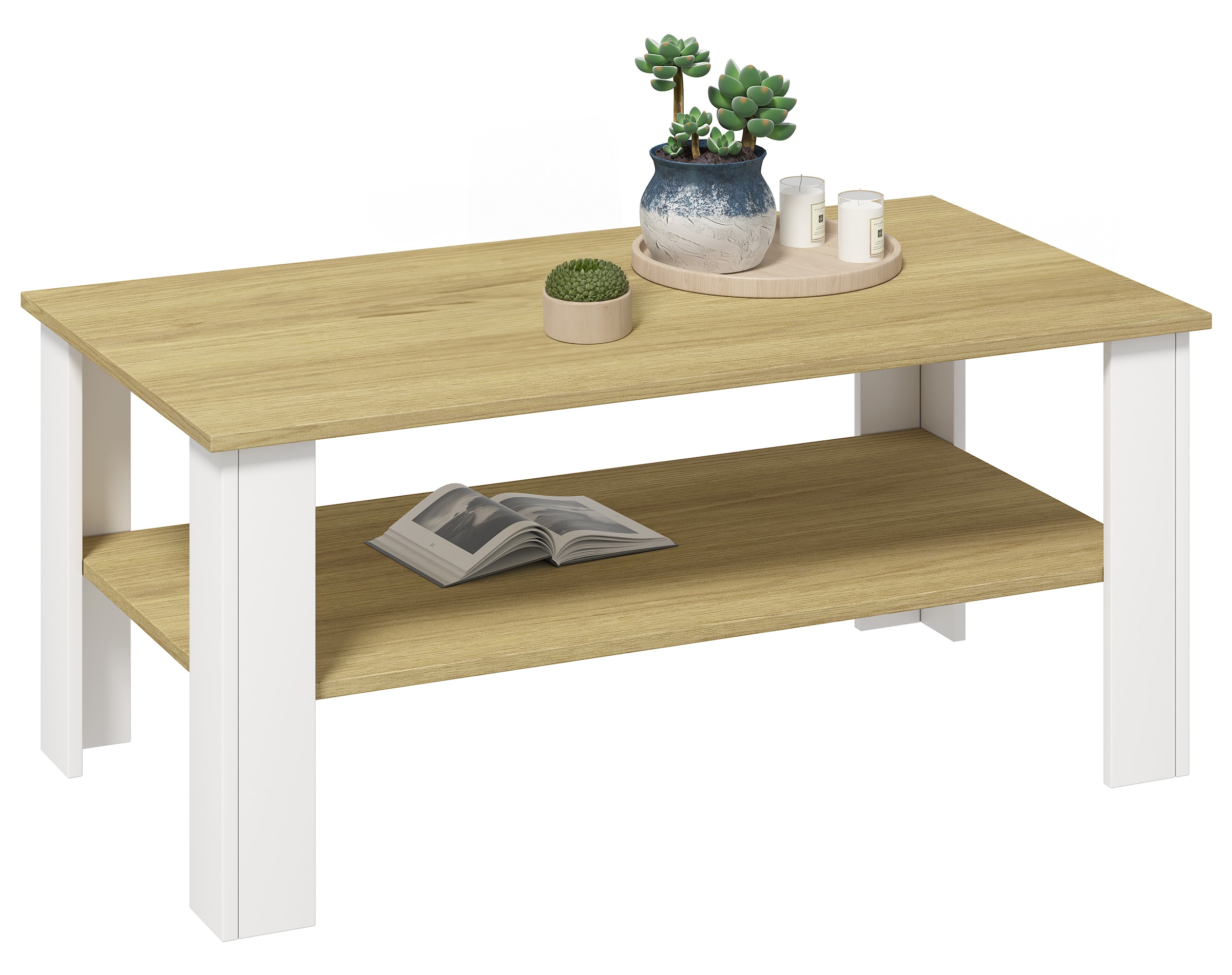 VCM Holz Beistelltisch / Couchtisch schlicht / Ma&szlig;e ca. H. 44 x B. 100 x T. 55 cm / Wohnzimmertisch / Sofatisch - Disalo - Bild 1