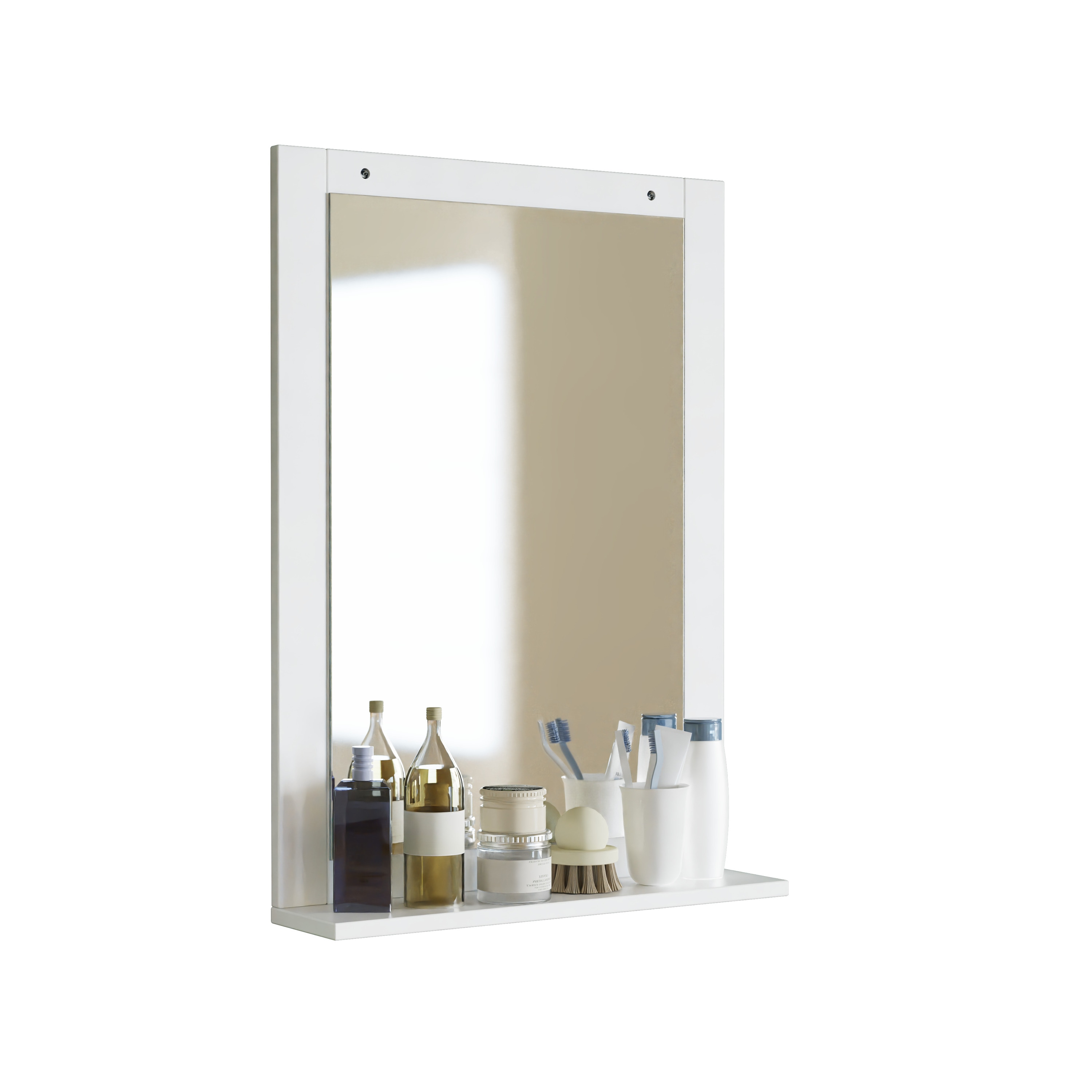 VCM Badspiegel - H&auml;ngespiegel mit Ablage, modernes Design, Ma&szlig;e ca. H. 70 x B. 50 x T. 12 cm, Wandspiegel f&uuml;r Diele und Flur, Nilari - Bild 1