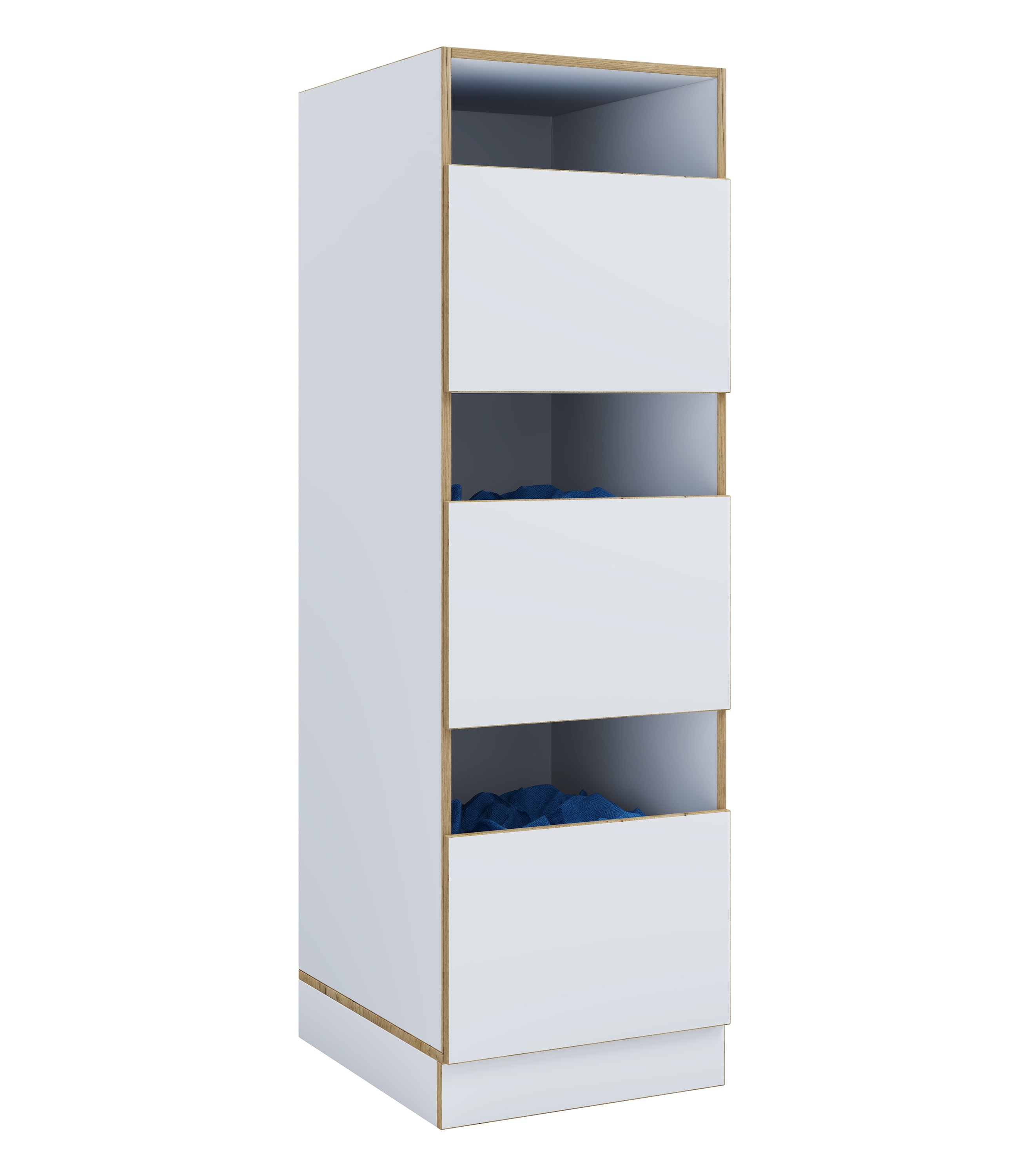 VCM Mehrzweck-W&auml;scheschrank , schmaler Stauraumschrank mit 3 F&auml;chern & Dreht&uuml;ren, Ma&szlig;e Haushaltsregal H. 162 x B. 50 x T. 60 cm, Rislo CL XL - Bild 1