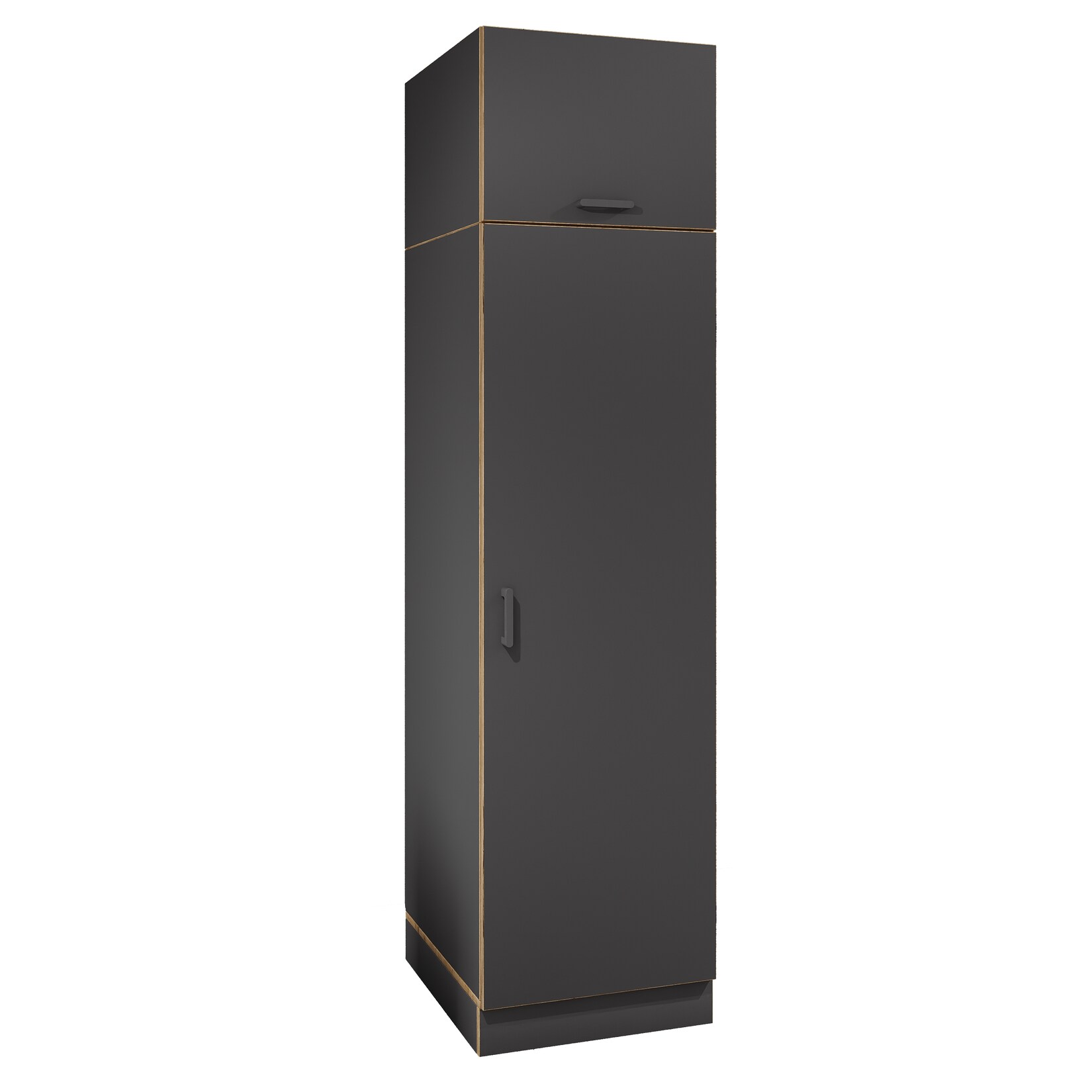 VCM Mehrzweck-Wäscheschrank , schmaler Stauraumschrank mit 4 Fächern & 2 Drehtüren, Maße Haushaltsregal H. 200 x B. 50 x T. 60 cm, Küchenschrank Rislo BD XXL