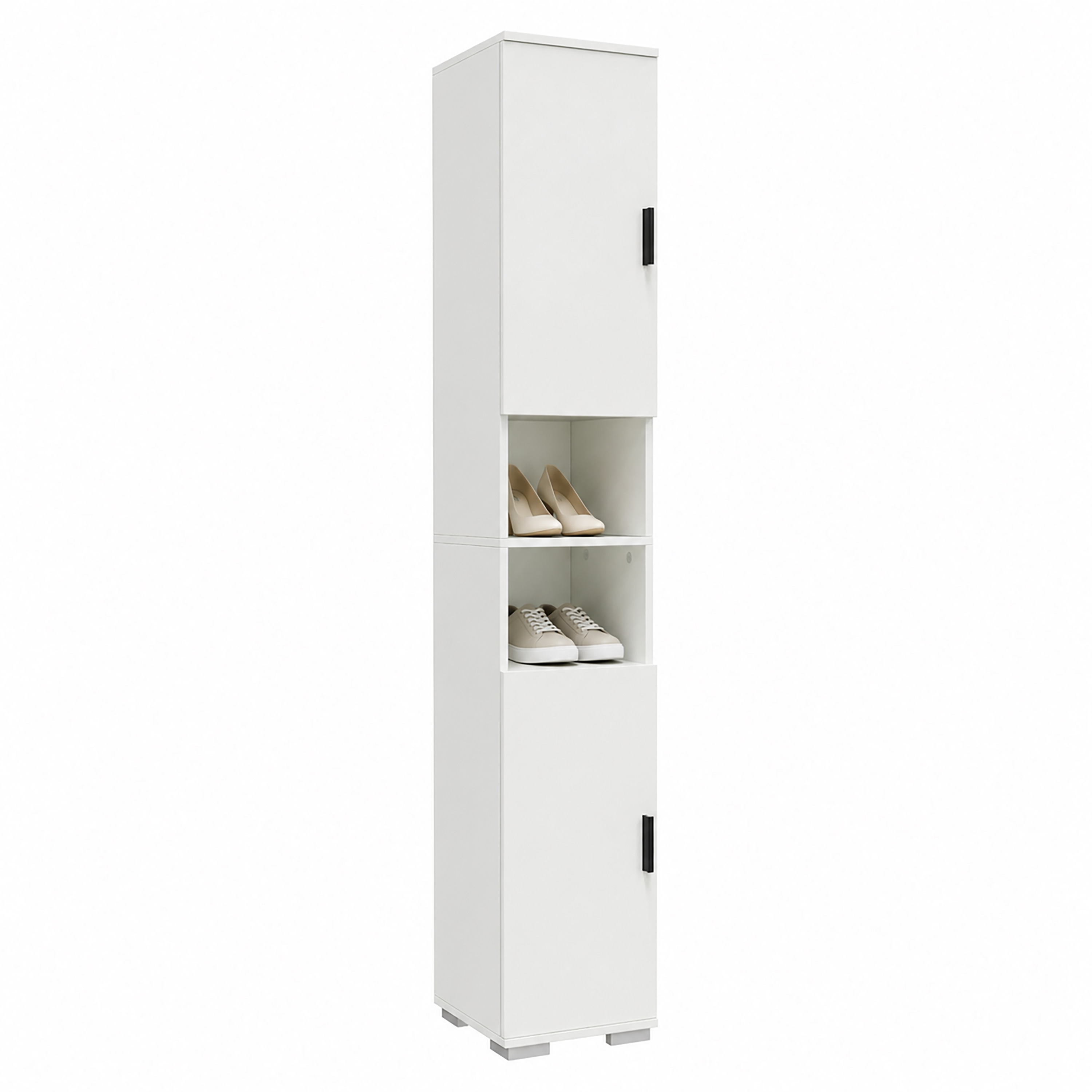 VCM Schuhschrank schmaler Holz Hochschrank mit 2 T&uuml;ren & 8 F&auml;chern,  platzsparender Flurschrank, 178 x 30 x 33 cm, Gados M - Bild 1