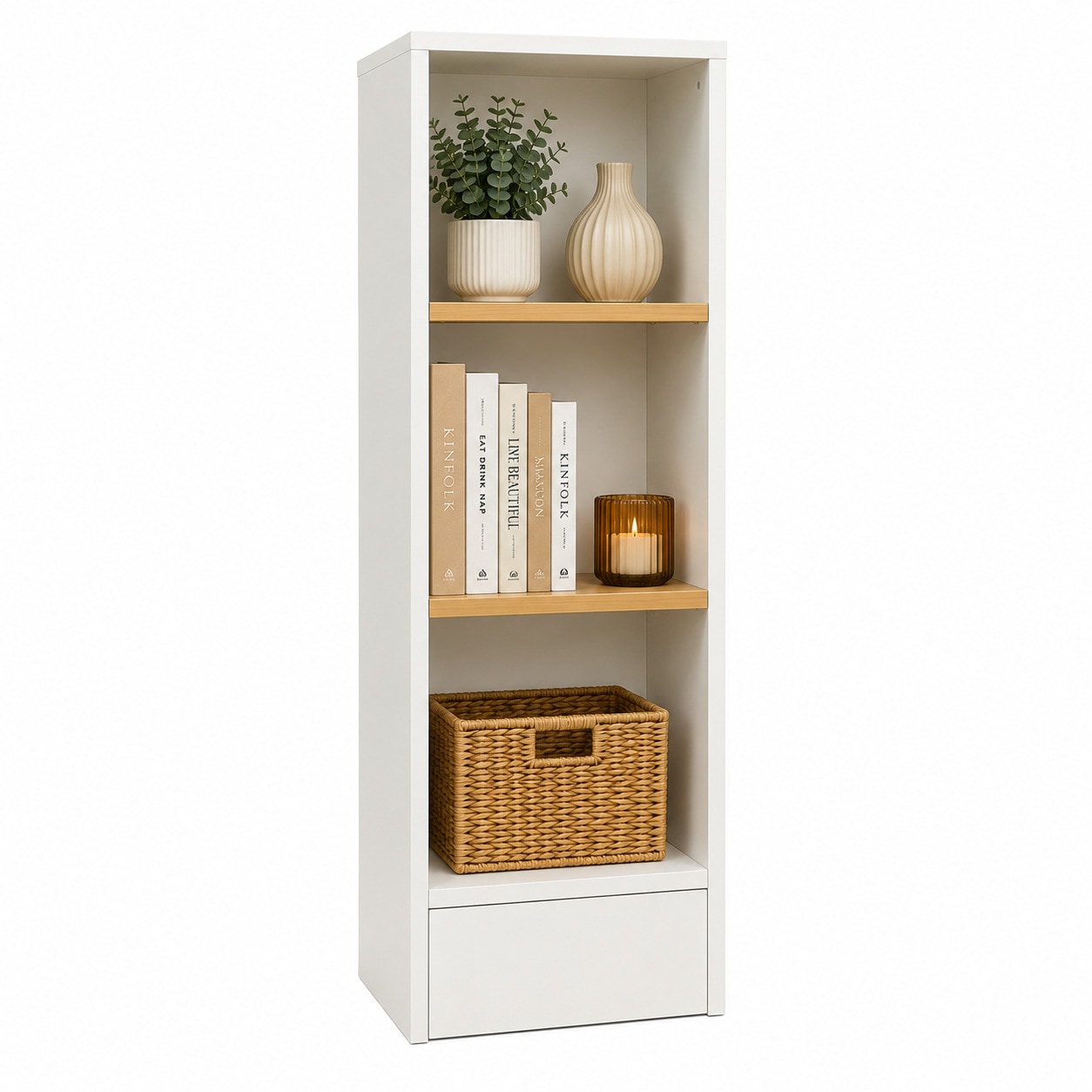 VCM B&uuml;cherregal f&uuml;r Aktenordner, B&uuml;roregal mit 3 F&auml;chern, H. 114 x B. 52 x 30 cm, Standregal f&uuml;r B&uuml;ro und Homeoffice - Dilos - Bild 1