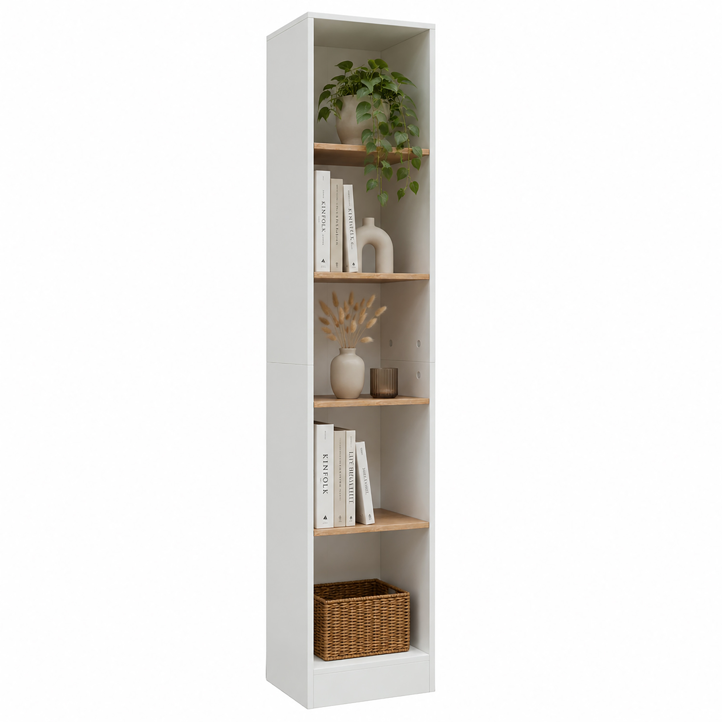 VCM B&uuml;cherregal f&uuml;r Aktenordner, B&uuml;roregal mit 5 F&auml;chern, H. 183 x B. 38 x 30 cm, Standregal f&uuml;r Homeoffice und B&uuml;ro - Dilos - Bild 1
