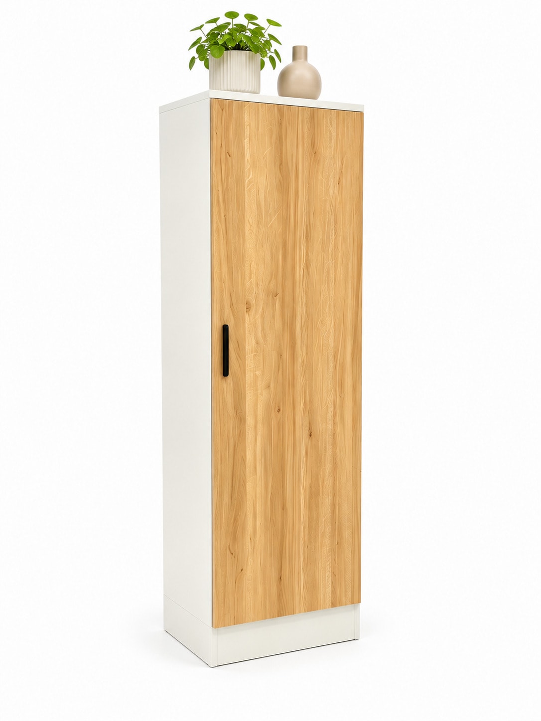 VCM Mehrzweckschrank mit 1 Dreht&uuml;r, H. 114 x B. 52 x T. 32 cm, Wohnzimmerschrank, B&uuml;roschrank und Aufbewahrungsschrank mit 3 F&auml;cher - Dilos - Bild 1