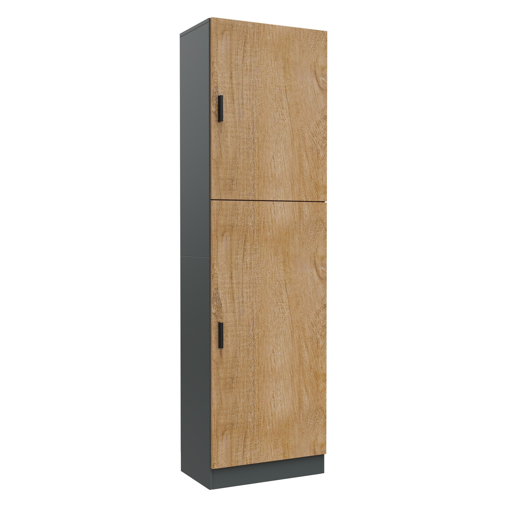 VCM Mehrzweckschrank mit 2 Drehtüren, 52 x 183 x 30 cm, Wohnzimmerschrank, Büroschrank und Aufbewahrungsschrank mit 5 Fächer - Dilos