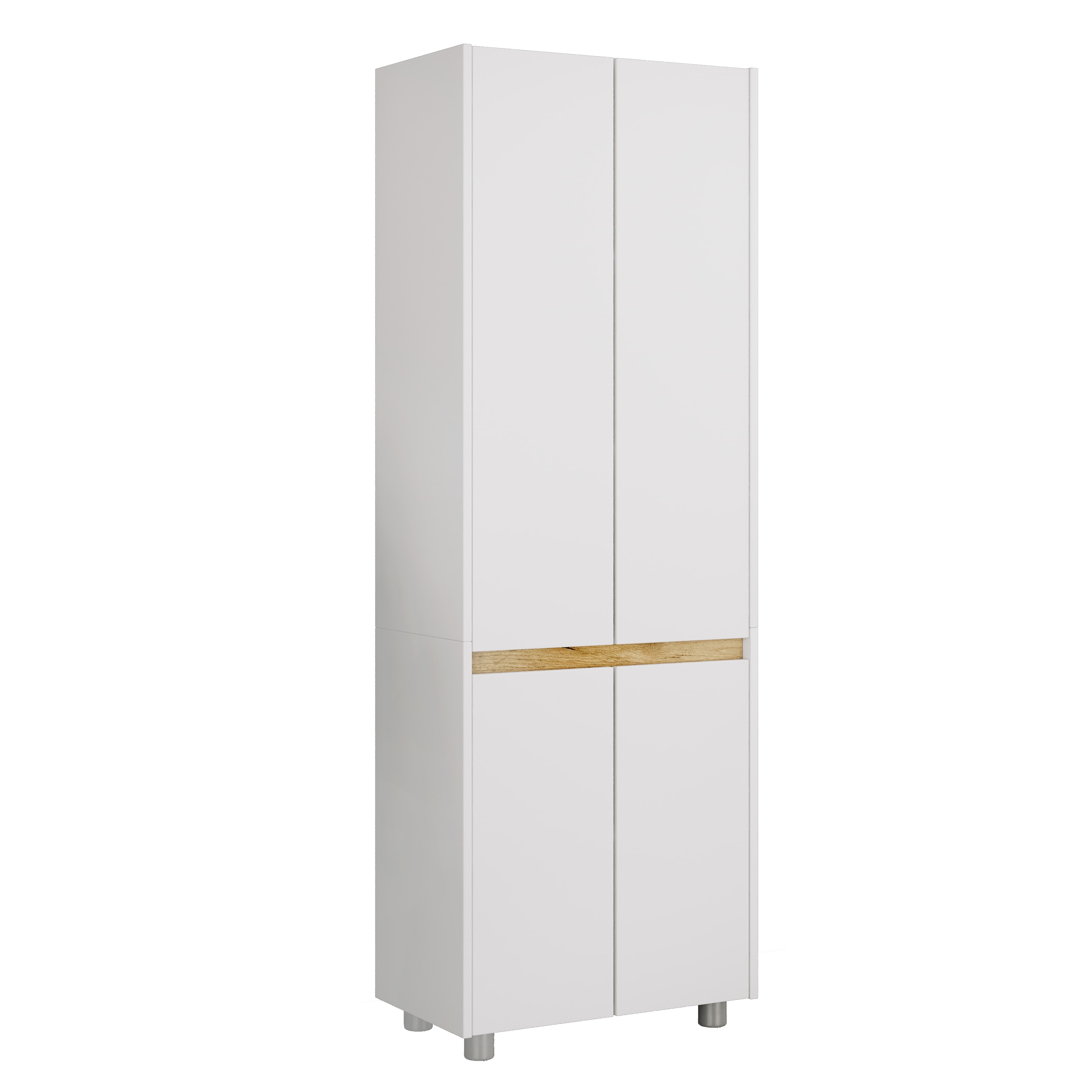 VCM Holz-Badezimmerschrank - Hochschrank mit vier Dreht&uuml;ren, Ma&szlig;e ca. H. 165 x B. 57 x T. 33 cm, robustes Badm&ouml;bel f&uuml;r mehr Stauraum, breite Kommode Cosila - Bild 1