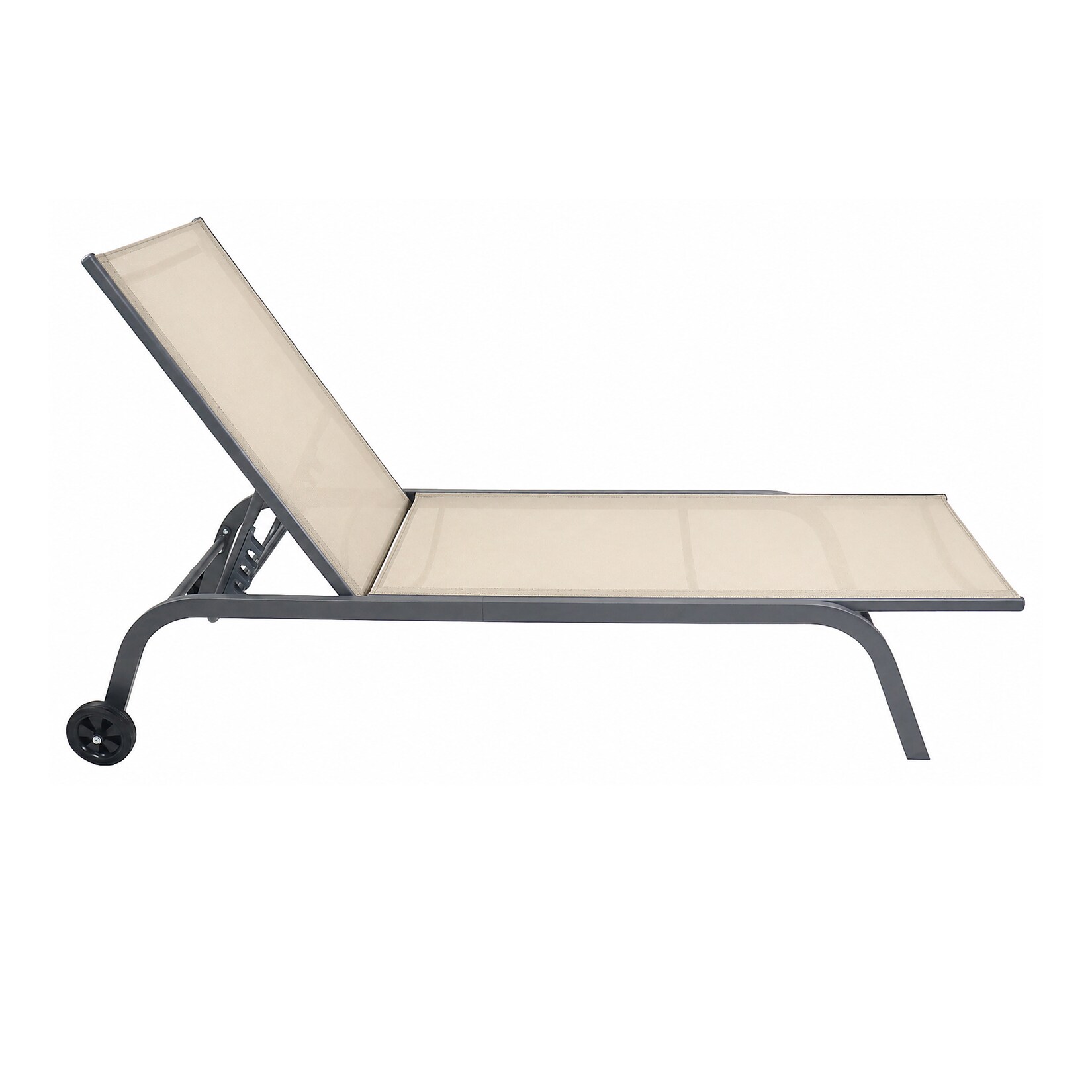 VCM Sonnenliege rollbar, Maße ca. L. 192 x H. 32 x B. 58 cm, Garten Liegestuhl mit 5-fach verstellbarer Rückenlehne, Strandliege - Sonlas 192x58