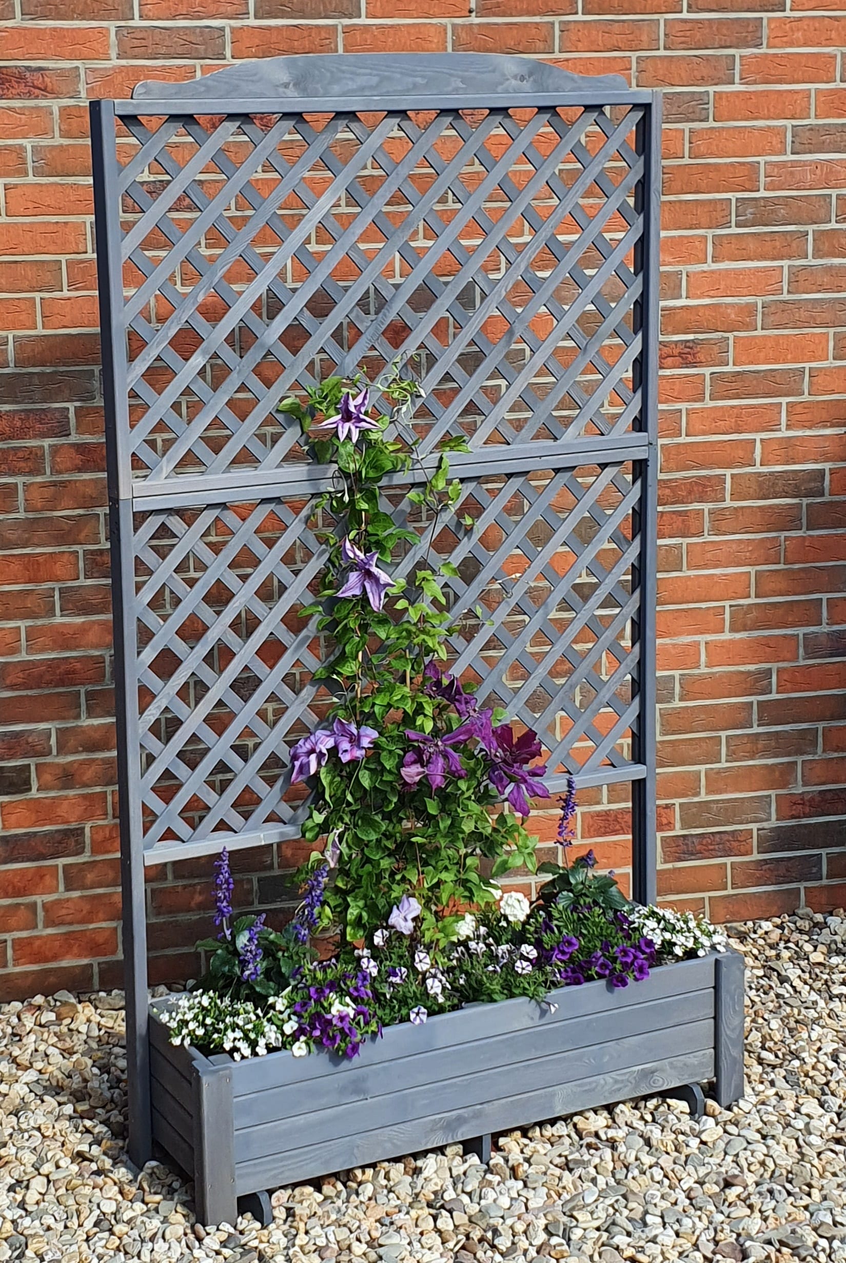 Promadino Rankkasten "Romantica" 120x210 cm, grau - Bild 1