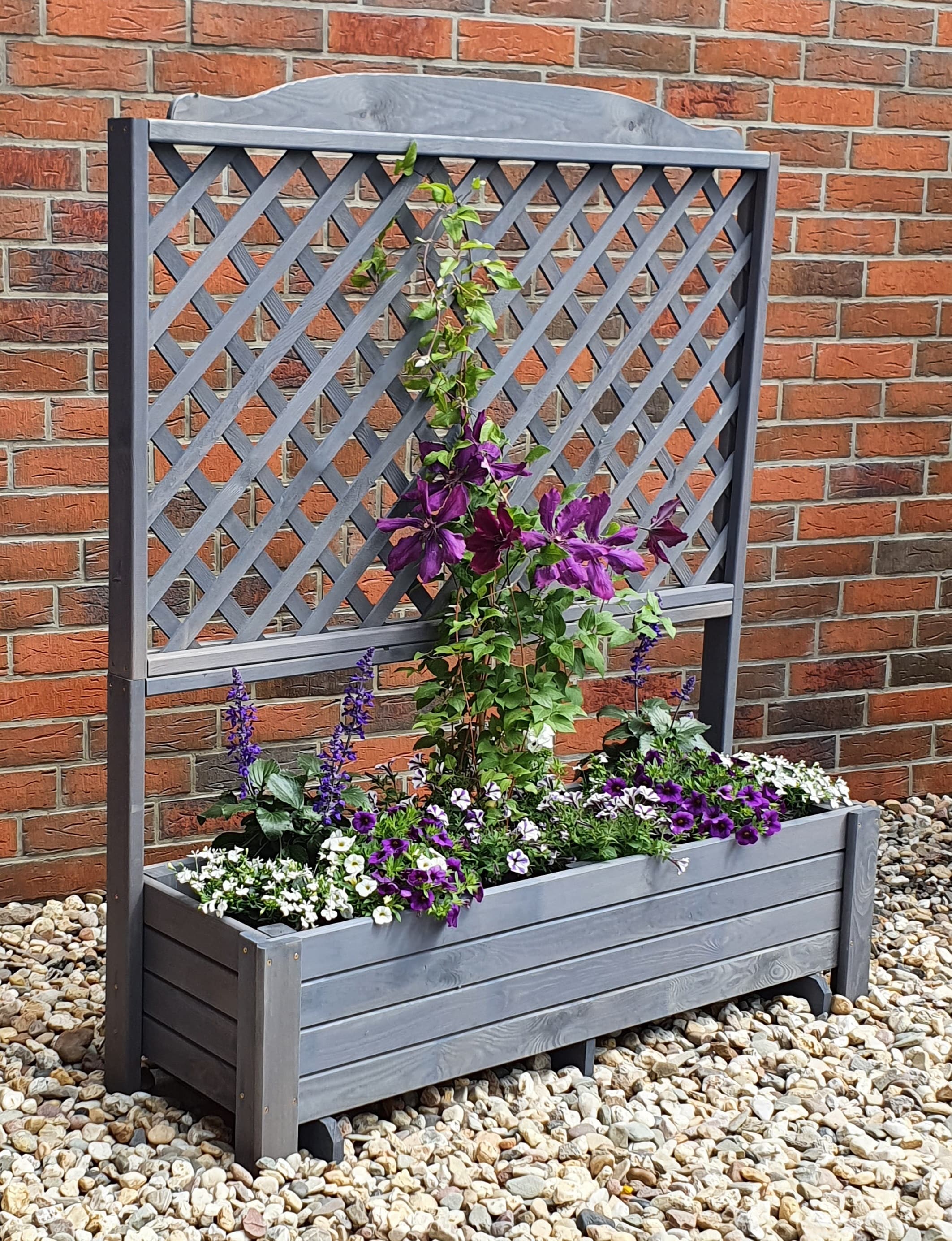 Promadino Rankkasten "Romantica" 120x140 cm, grau - Bild 1