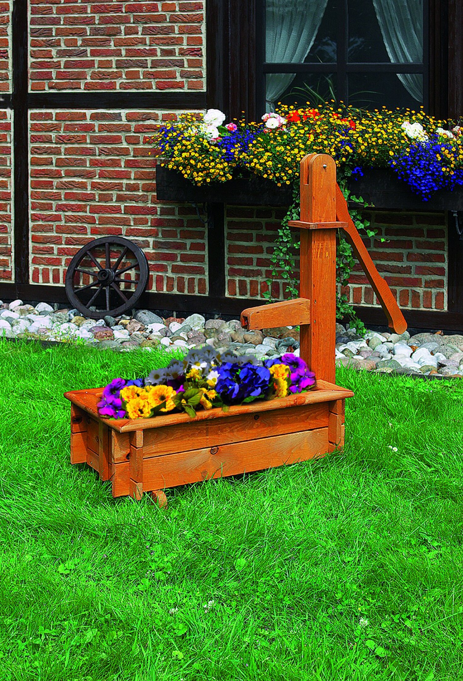 Promadino Holztrog 70 cm mit Holzschwengelpumpe - Bild 1