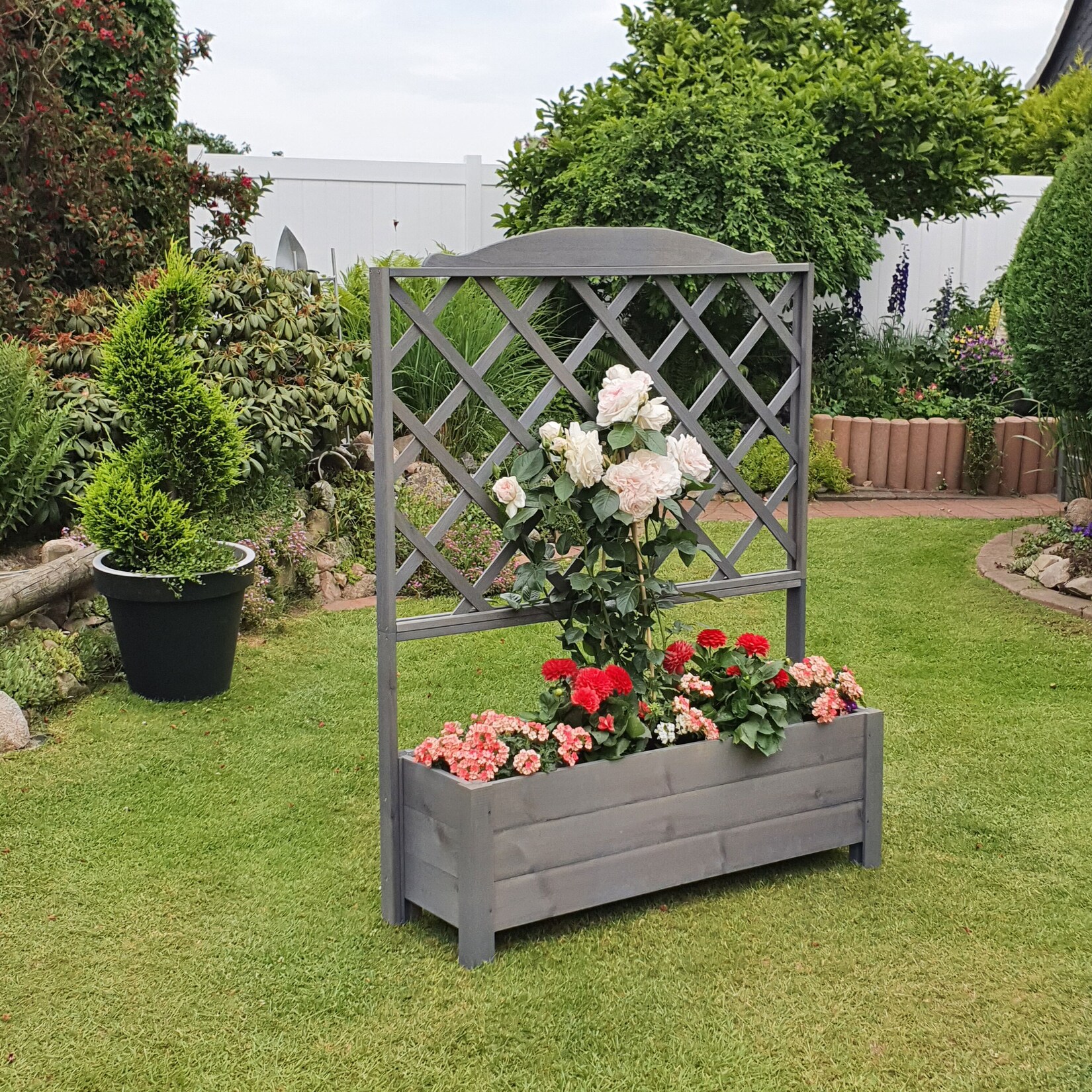 Promadino Rankkasten „Botanica“ 110x32x140 cm, grau | 04012379338086