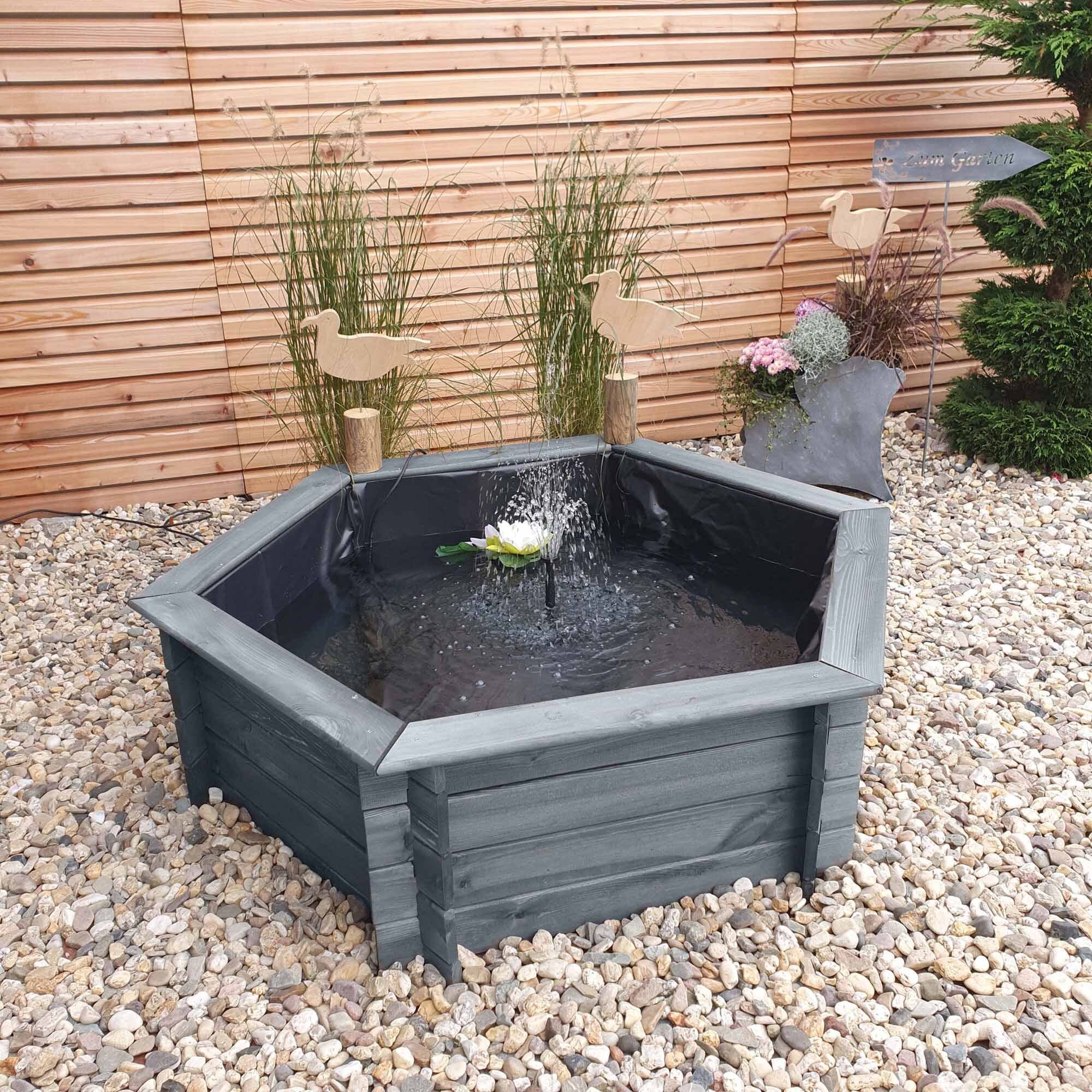 Promadino Sechseck-Hochteich 100cm Produktion, grau - Bild 1