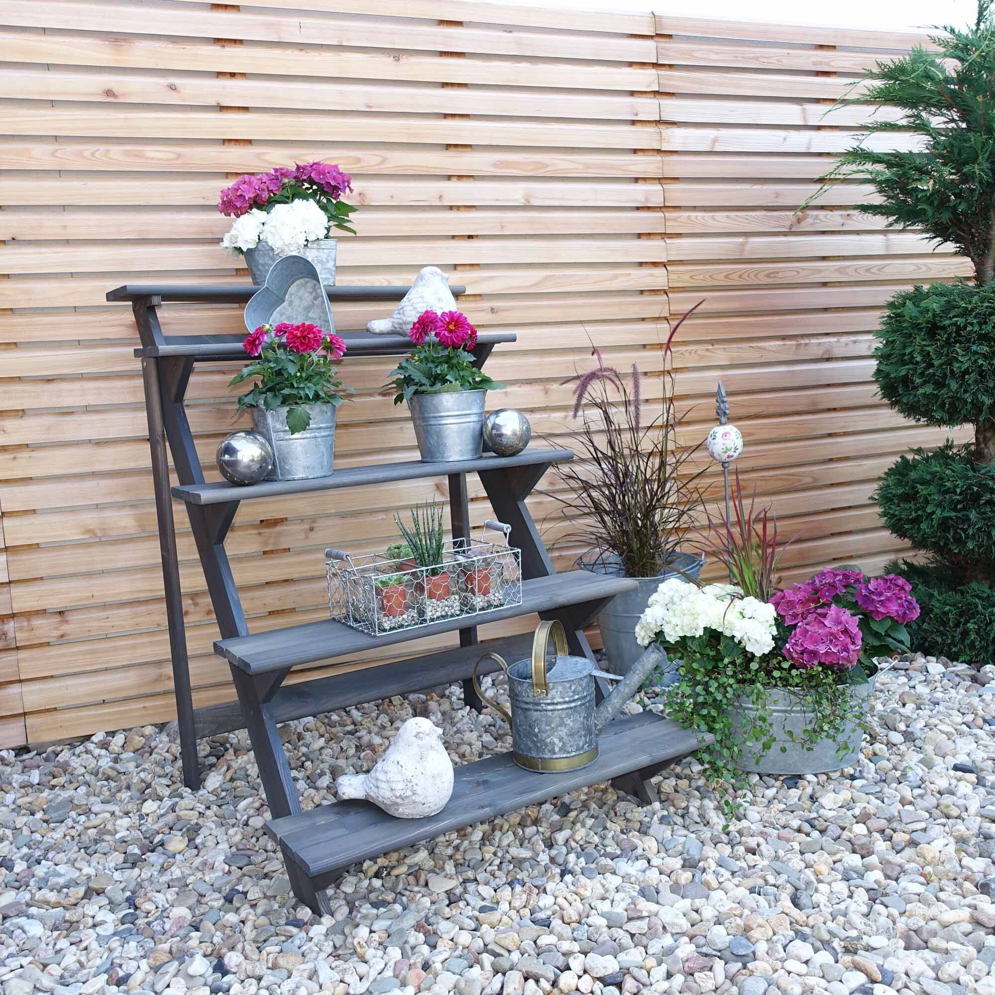 Promadino Blumentreppe gro&szlig;, grau - Bild 1