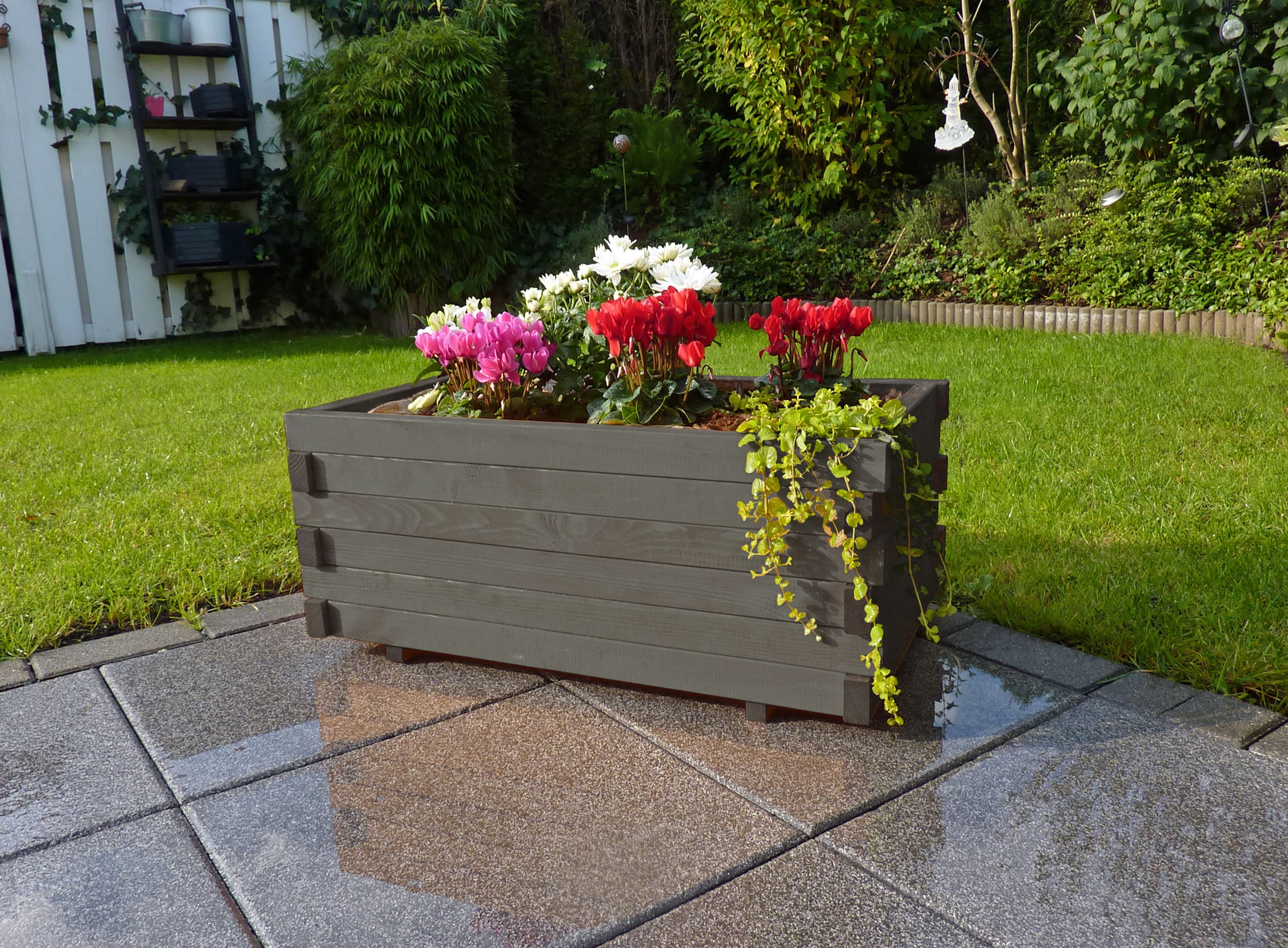 Promadino Pflanzkasten "Lucca" mit Pflanzfolie anthrazit - Bild 1