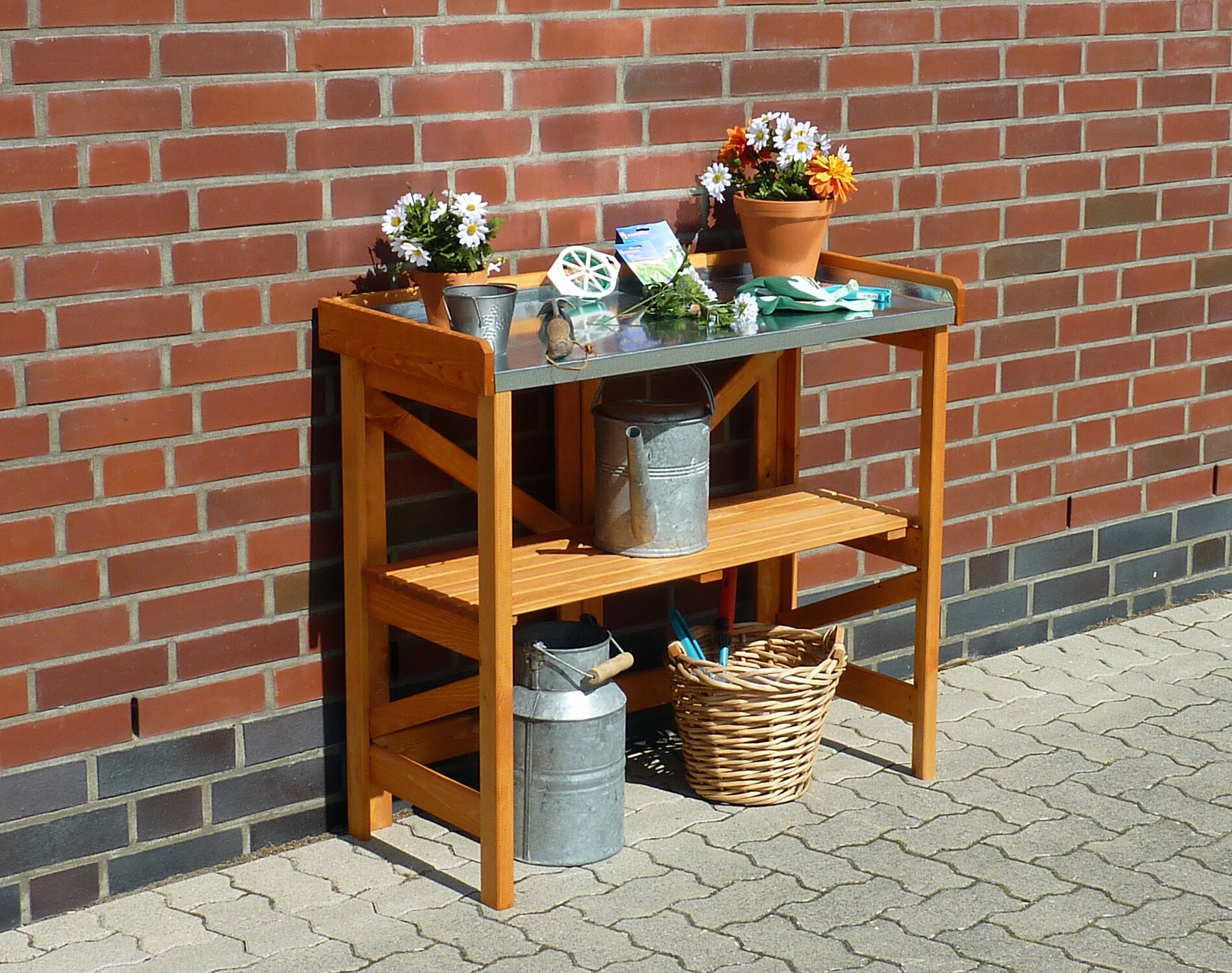 Promadino Pflanztisch klappbar mit verzinkter Arbeitsfl&auml;che - Bild 1