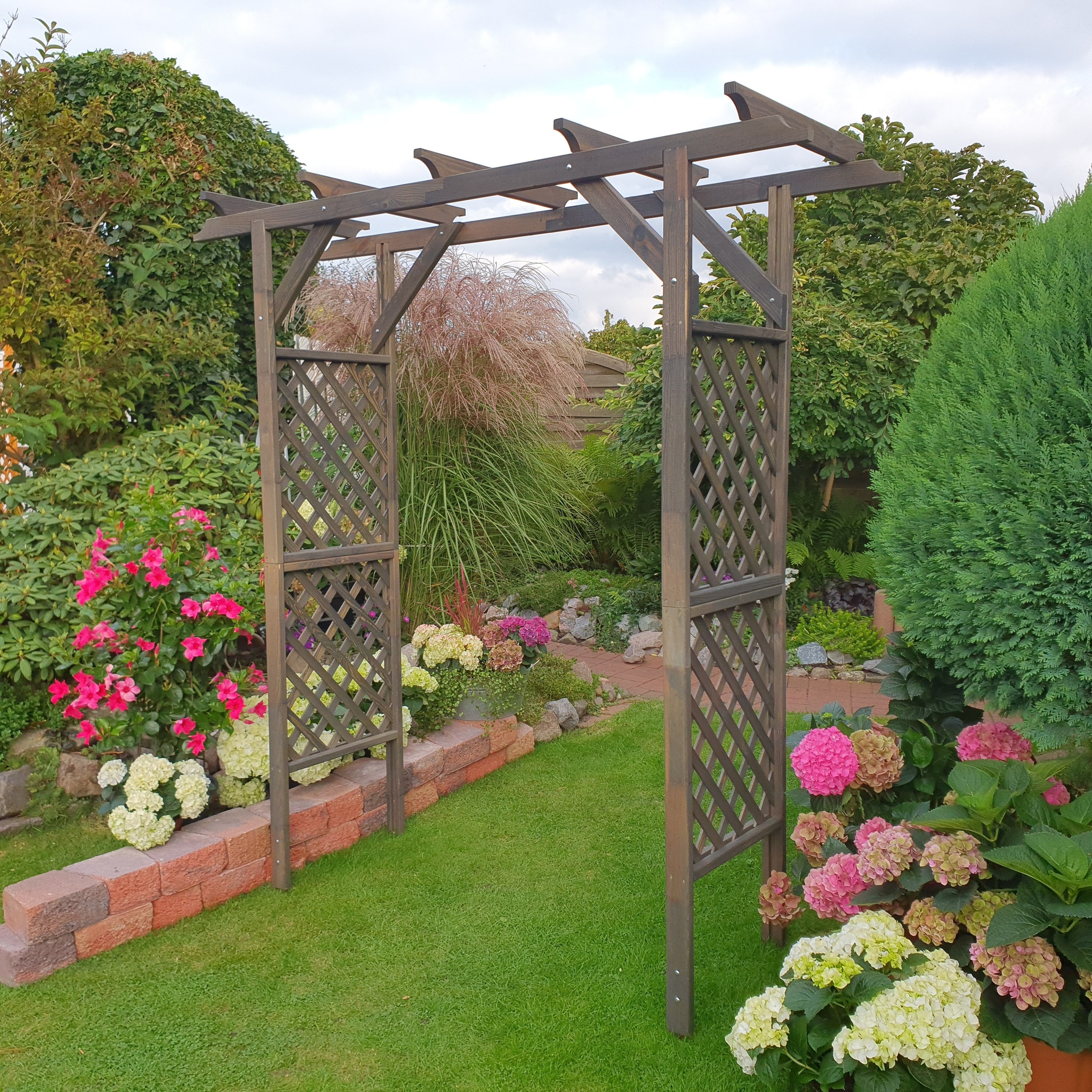 Promadino Pergola "Bamberg" ohne Pflanzk&auml;sten, grau - Bild 1