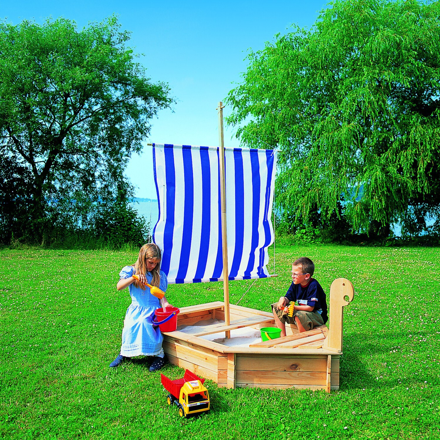 Promadino Sandkasten "St&ouml;rtebeker" mit Segel - Bild 1