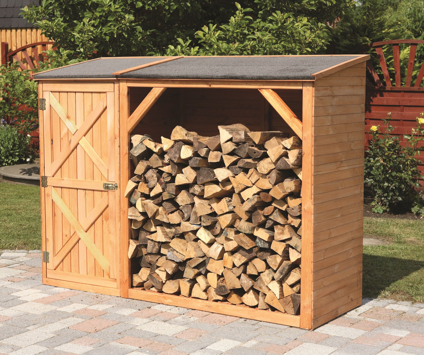 Promadino Kaminholzkombination "Pforzheim" mit Einzelschrank - Bild 1