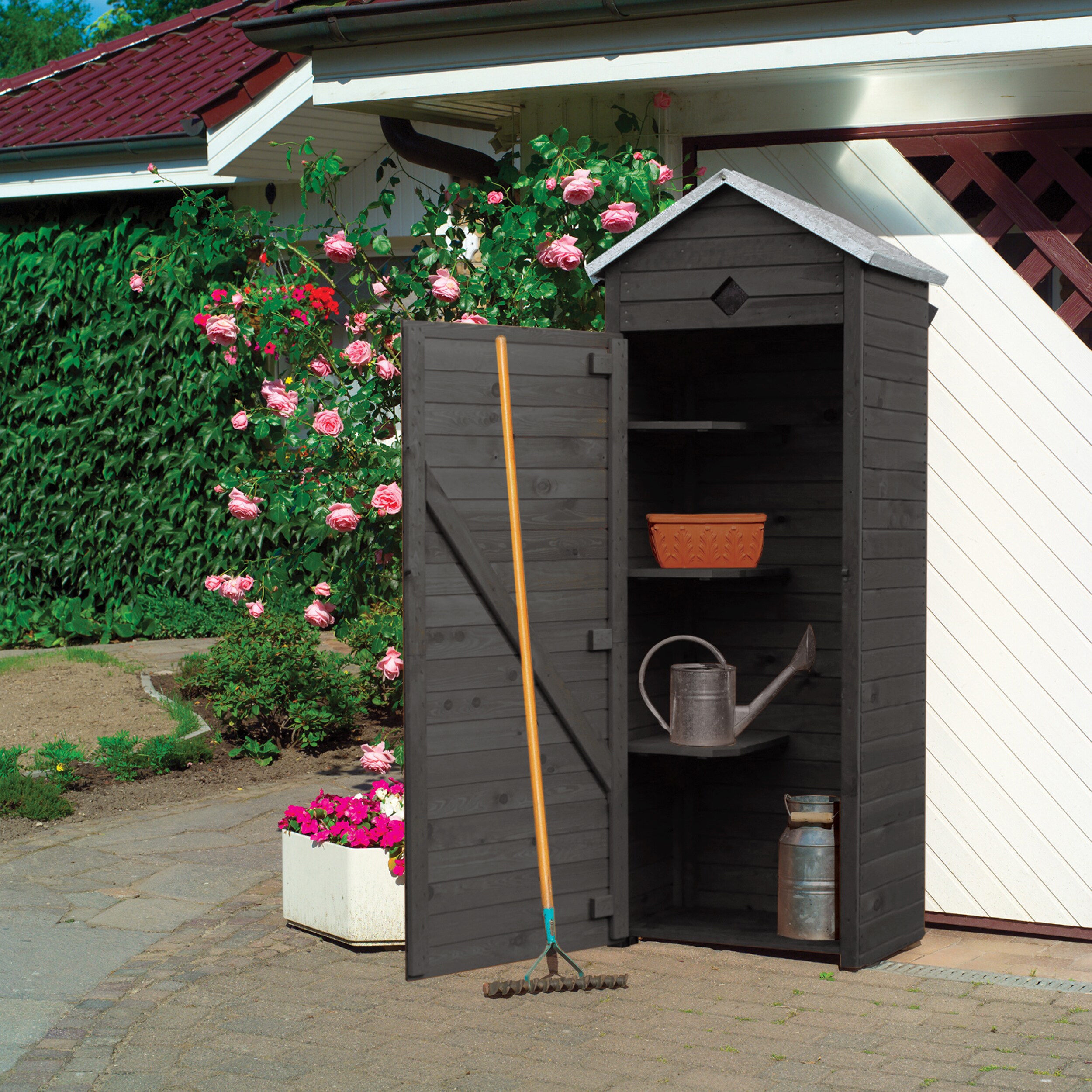 Promadino Gartenschrank "Babylon" anthrazit - Bild 1