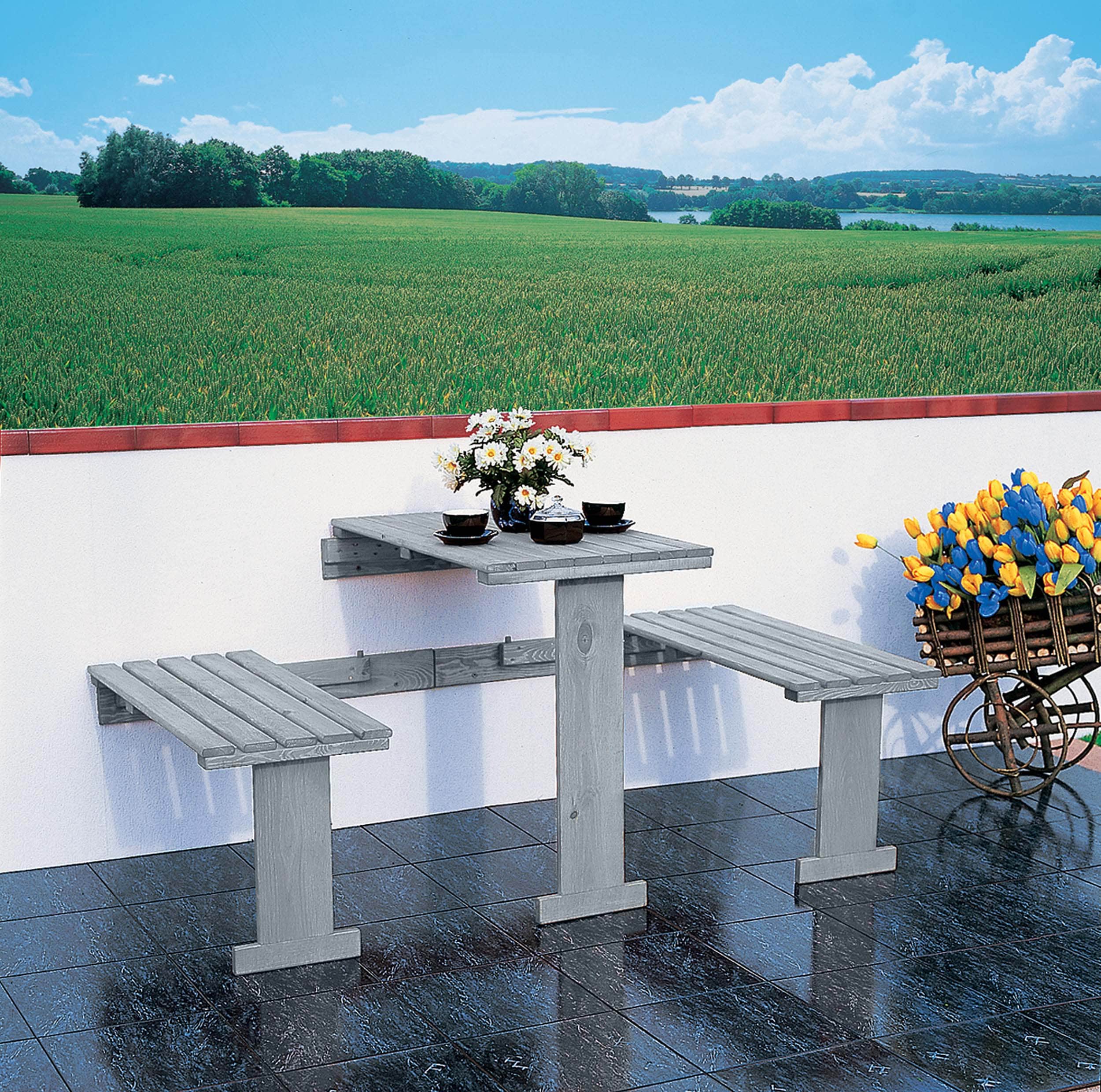 Promadino Balkonklappgarnitur, grau - Bild 1