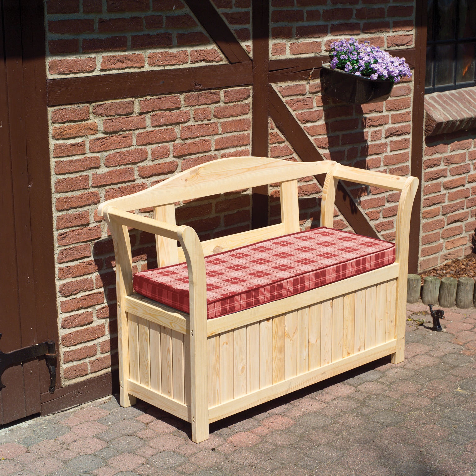 Promadino Friesenbank mit Kissenbox + Sitzauflage - Bild 1