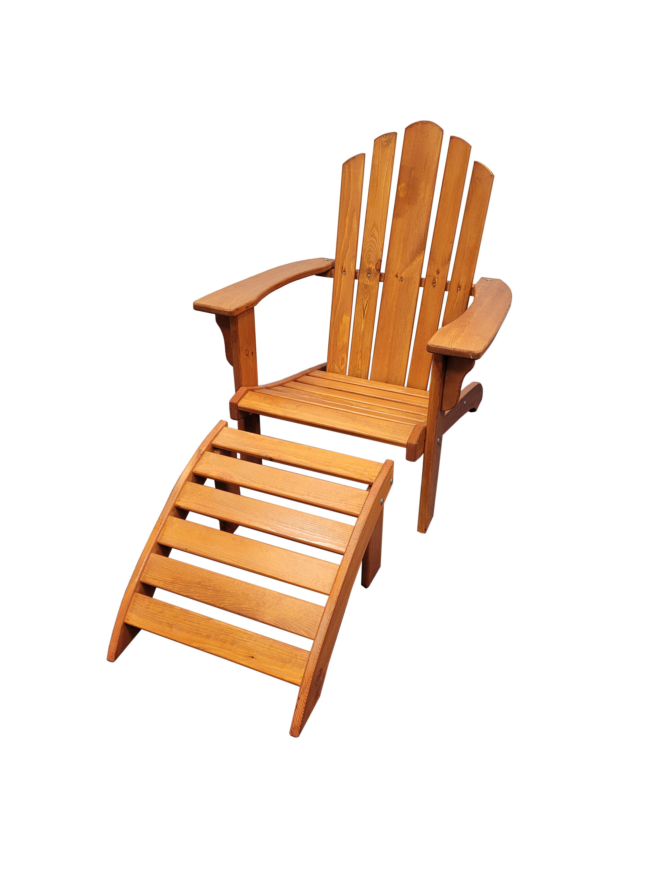 Promadino Set Deckchair mit Fu&szlig;ablage, Newport, honigbraun - Bild 1