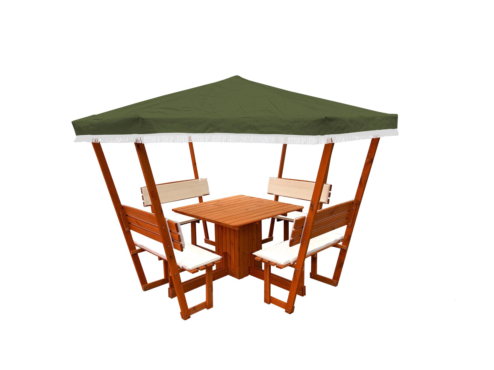 Promadino Pavillon „Rosenheim“ mit grünem Dach, Set komplett | 04012379042105