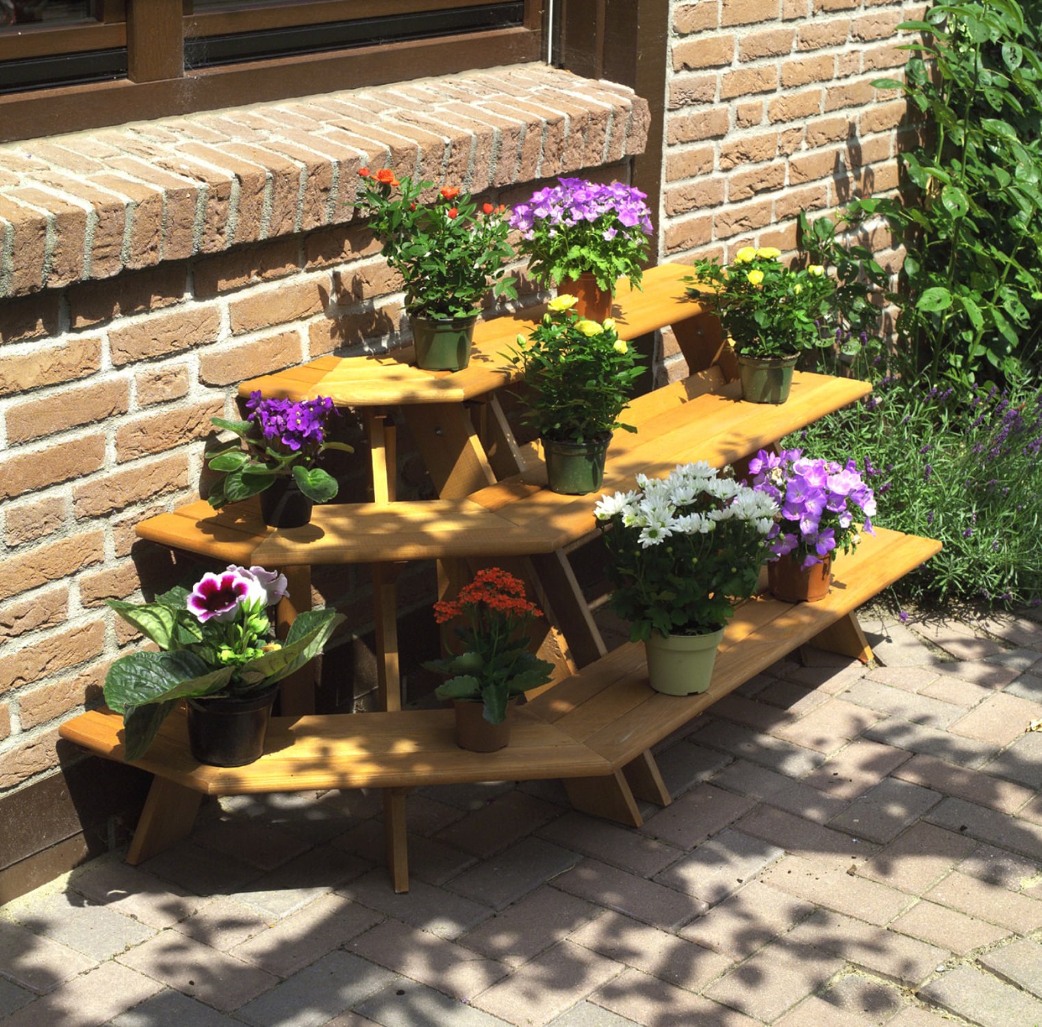 Promadino Blumentreppe mit Eckelement, braun - Bild 1