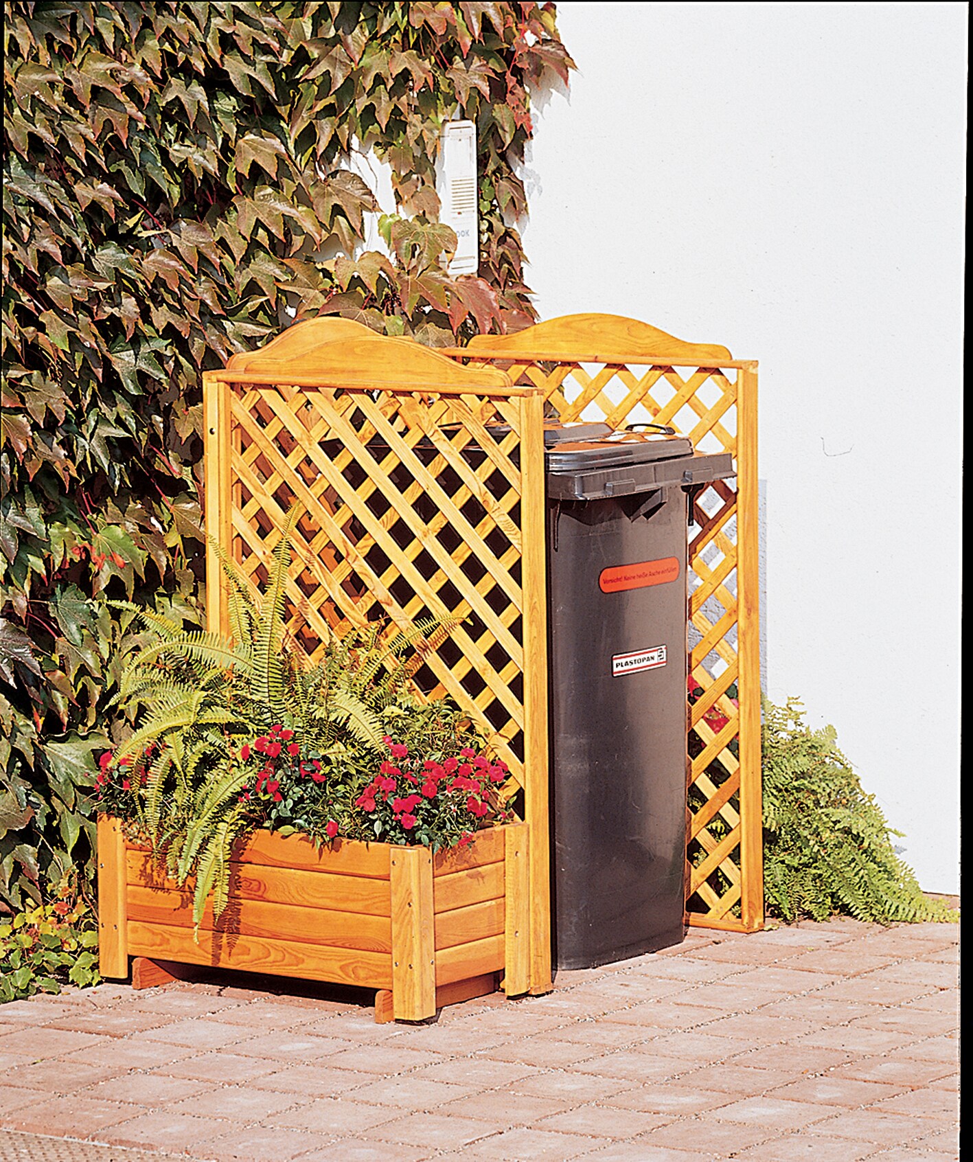 Promadino M&uuml;lltonnenspaliersystem "Rex"2er Box + Pflanzk. - Bild 1