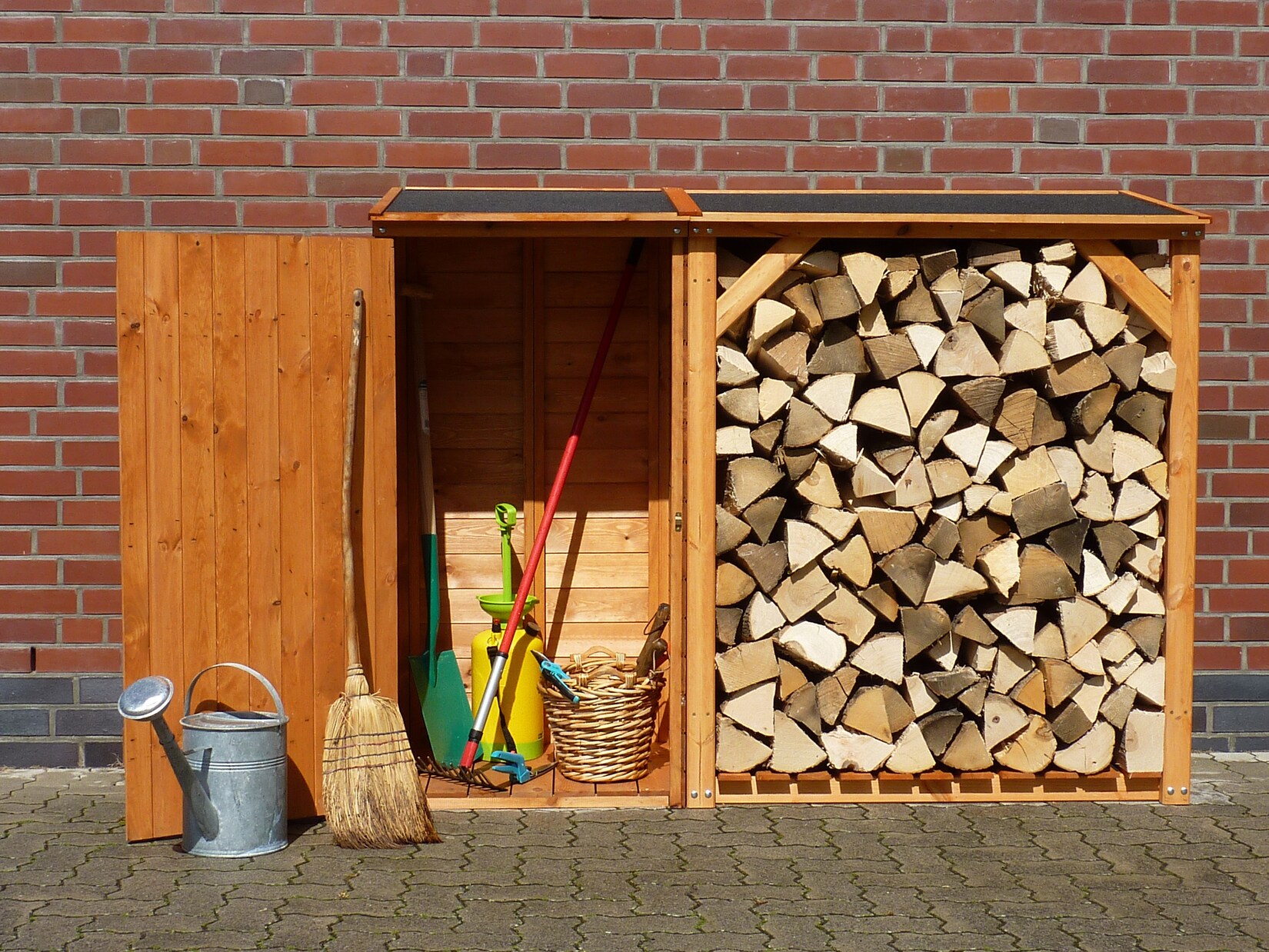 Promadino Kaminholzkombination „Speyer“ honigbraun | 04012379130802