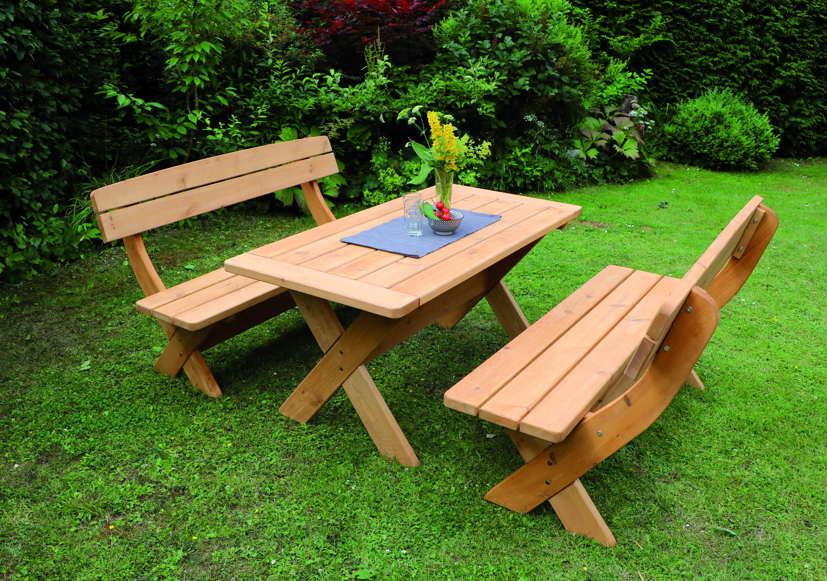 Promadino Holz-Garnitur M&uuml;nchen honigbraun - Bild 1