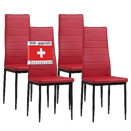 Albatros Esszimmerstühle MILANO, 4er Set, rot - Bild 1