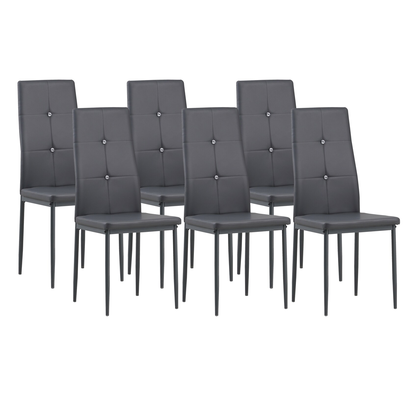 Albatros Esszimmerstühle DIAMOND 6er Set, Grau - Edler Diamant-Look, Polsterstuhl mit Kunstleder-Bezug, Modernes Stilvolles Design am Esstisch Küchenstuhl oder hoher Belastbarkeit Esszimmer