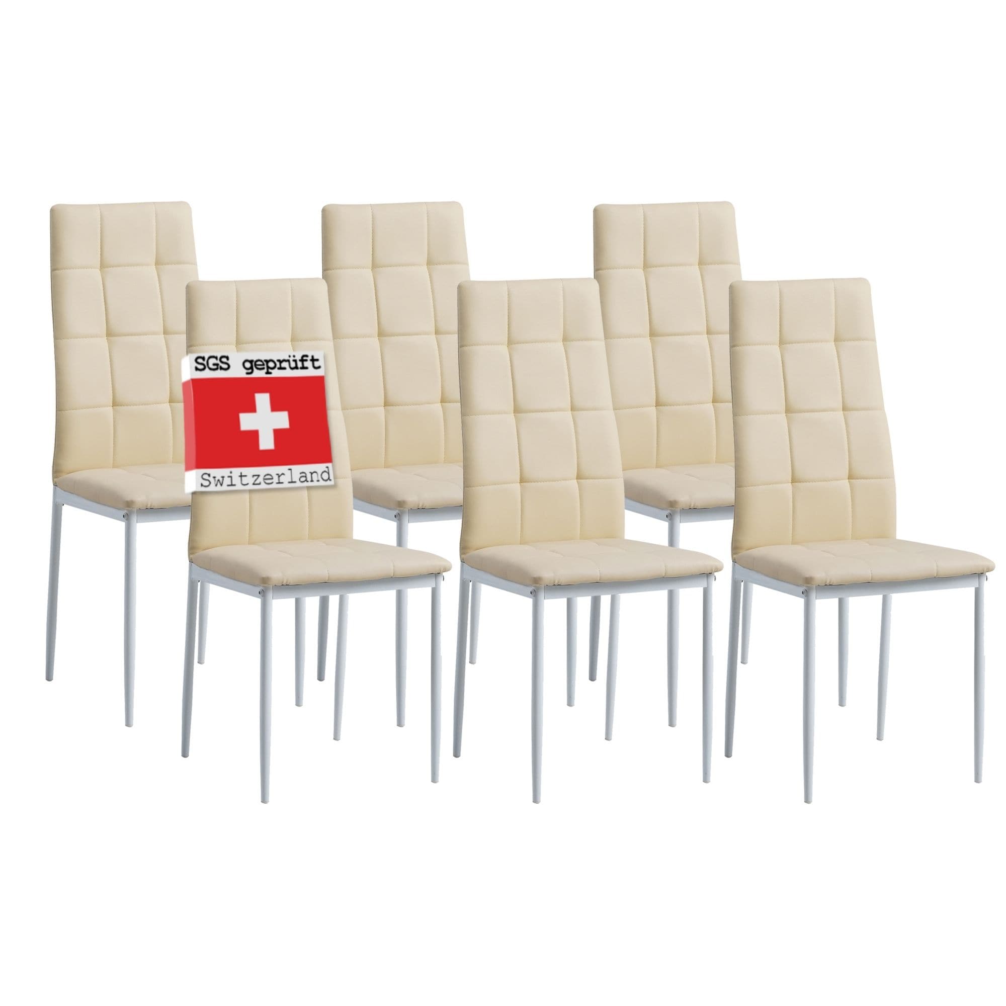 Albatros Esszimmerst&uuml;hle RIMINI 4er Set, Beige - Edles Italienisches Design, Polsterstuhl Kunstleder-Bezug, Modern und Stilvoll am Esstisch - K&uuml;chenstuhl, Stuhl Esszimmer hohe Belastbarkeit - Bild 1