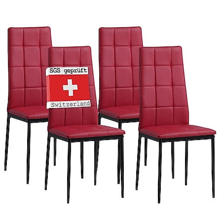 Albatros Esszimmerstühle RIMINI, 4er SET Rot - Bild 1