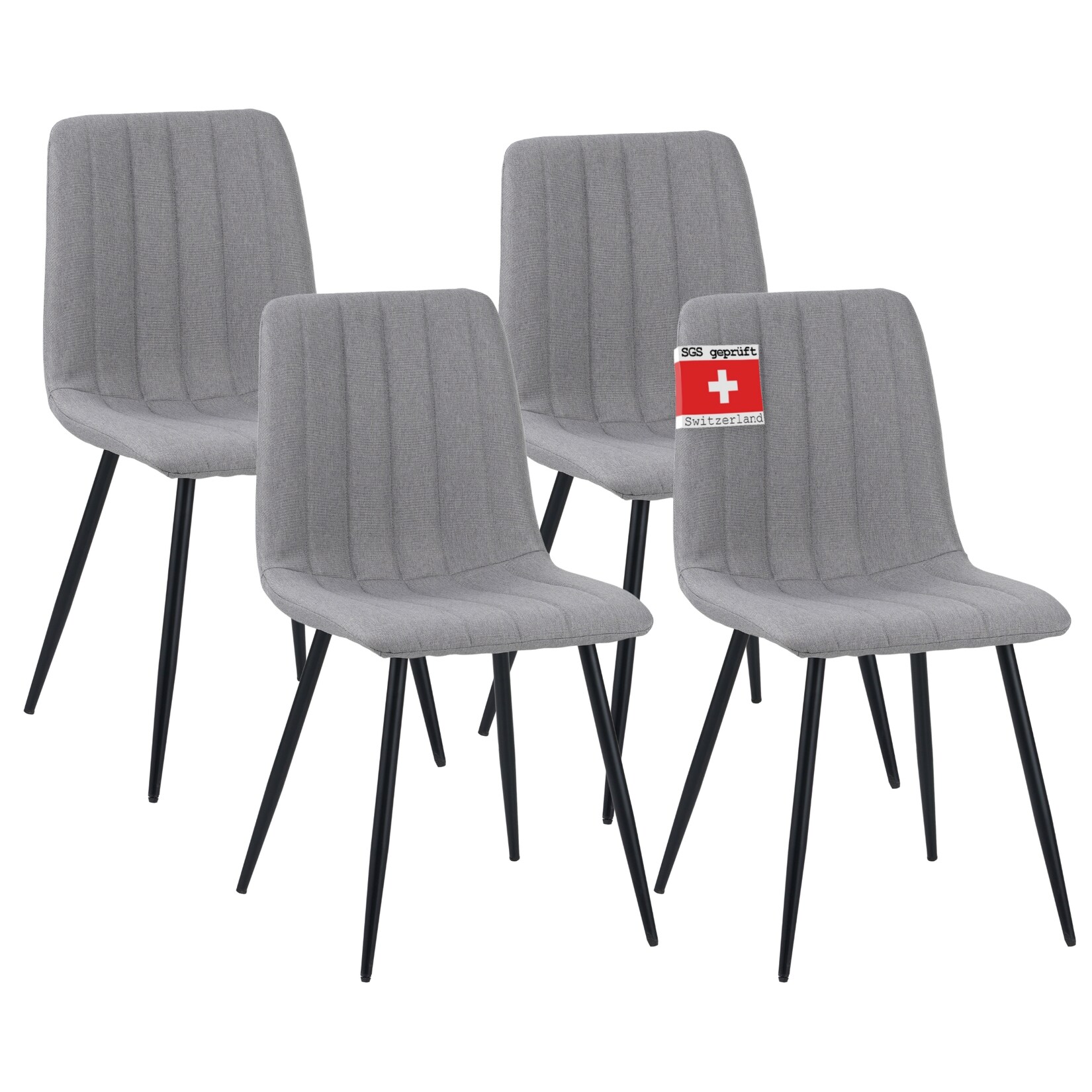 Albatros Esszimmerstühle 4er Set GARDA grau – Komfortabler Polsterstuhl für Modernes und Stilvolles Design am Esstisch – Küchenstuhl oder Stuhl Esszimmer mit hoher Belastbarkeit bis 110kg | 04250263738066