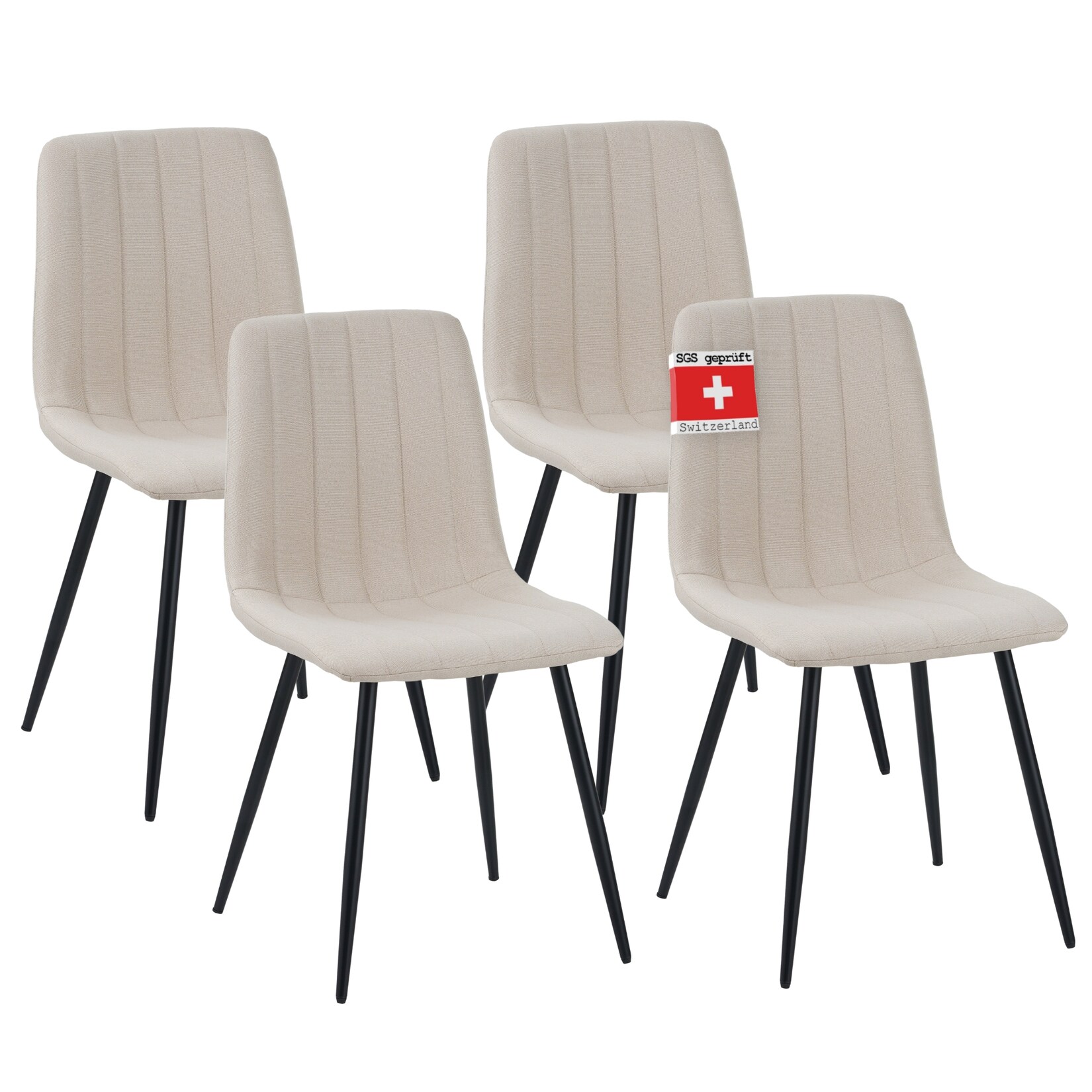 Albatros Esszimmerstühle 4er Set GARDA beige - Komfortabler Polsterstuhl für Modernes und Stilvolles Design am Esstisch - Küchenstuhl oder Stuhl Esszimmer mit hoher Belastbarkeit bis 110kg