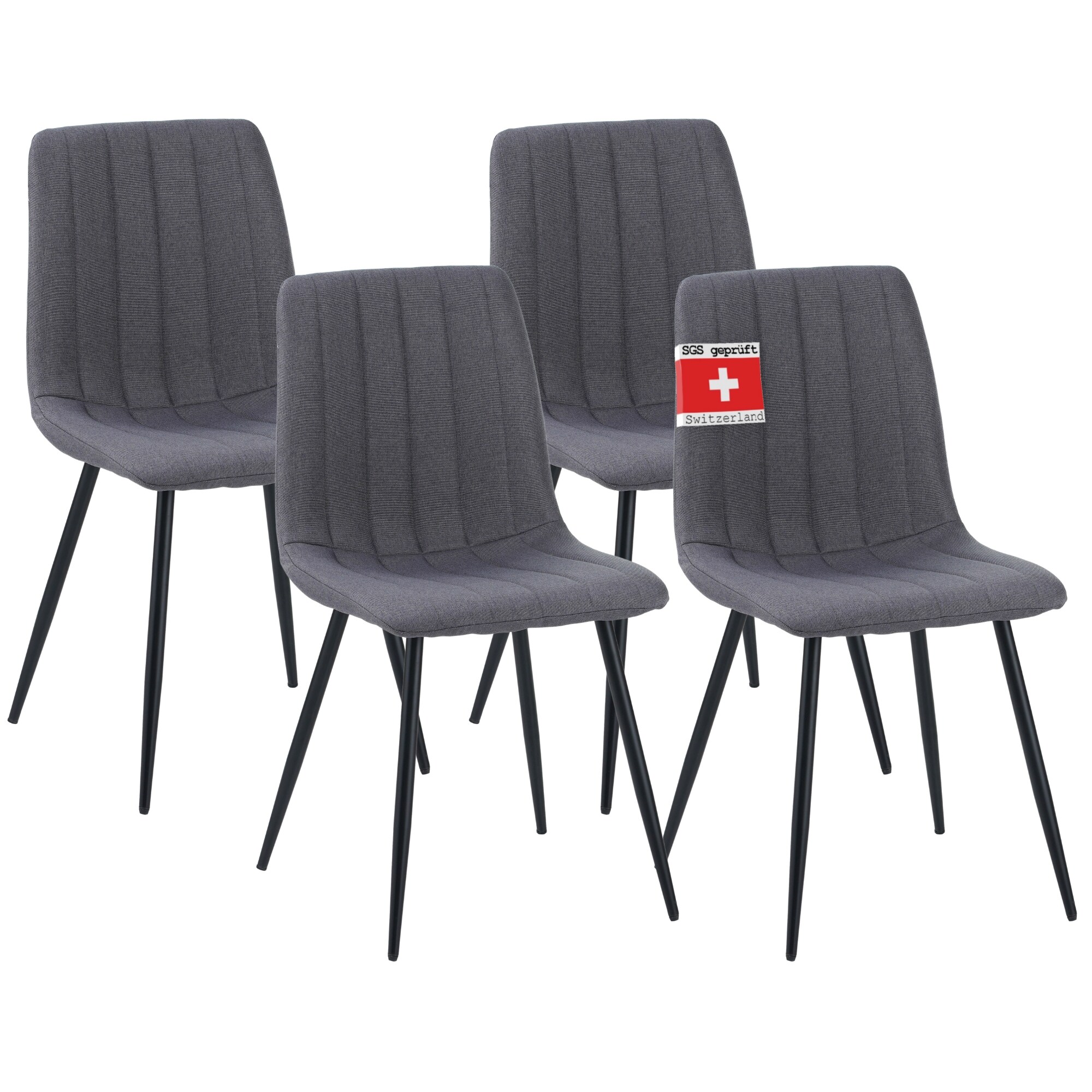 Albatros Esszimmerst&uuml;hle 4er Set GARDA anthrazit - Komfortabler Polsterstuhl f&uuml;r Modernes und Stilvolles Design am Esstisch - K&uuml;chenstuhl oder Stuhl Esszimmer, hohe Belastbarkeit bis 110kg - Bild 1