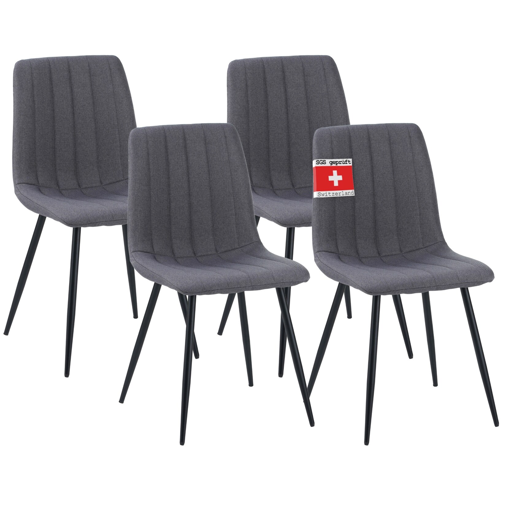 Albatros Esszimmerstühle 4er Set GARDA anthrazit - Komfortabler Polsterstuhl für Modernes und Stilvolles Design am Esstisch - Küchenstuhl oder Stuhl Esszimmer, hohe Belastbarkeit bis 110kg