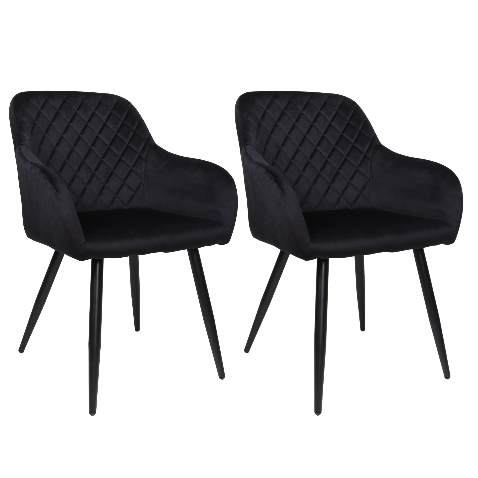 ALBATROS Esszimmerst&uuml;hle 2er Set SALO, Schwarz - Modern und Stilvoll, bequemer Polsterstuhl - Eleganter K&uuml;chenstuhl, Stuhl Esszimmer oder Esstisch Stuhl im Retro-Look - Bild 1