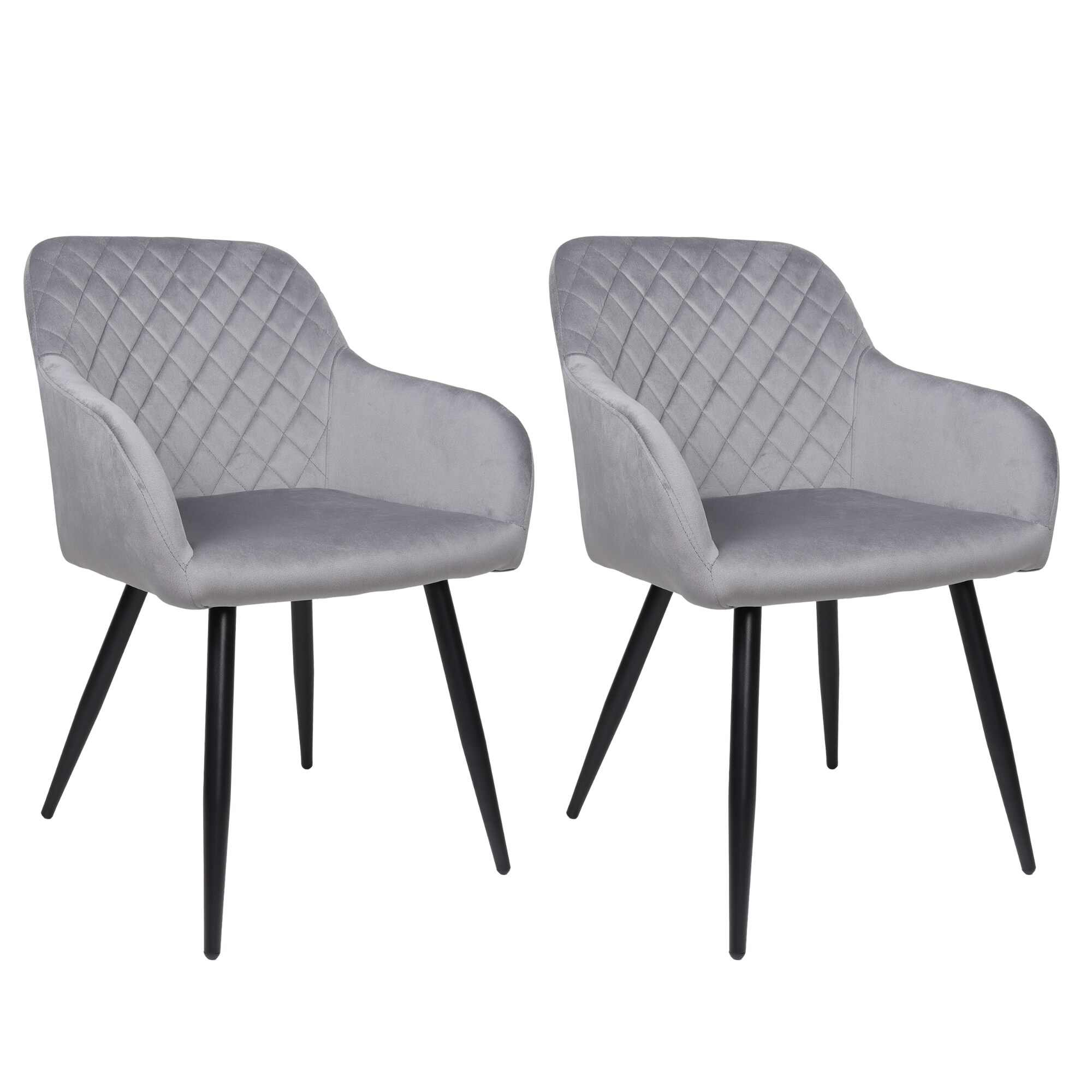 ALBATROS Esszimmerst&uuml;hle 2er Set SALO, Grau - Modern und Stilvoll, bequemer Polsterstuhl - Eleganter K&uuml;chenstuhl, Stuhl Esszimmer oder Esstisch Stuhl im Retro-Look - Bild 1