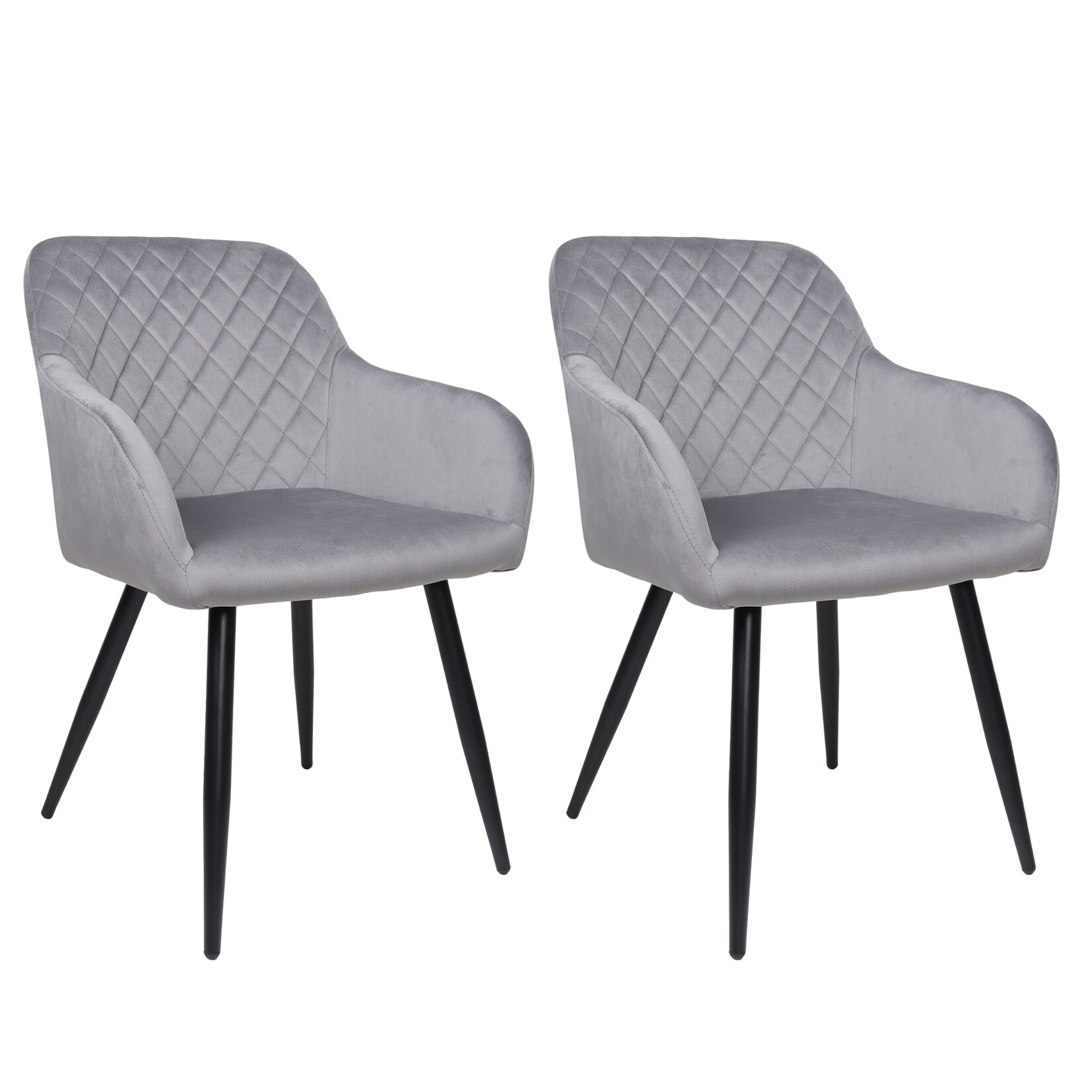 ALBATROS Esszimmerstühle 2er Set SALO, Grau - Modern und Stilvoll, bequemer Polsterstuhl - Eleganter Küchenstuhl, Stuhl Esszimmer oder Esstisch Stuhl im Retro-Look