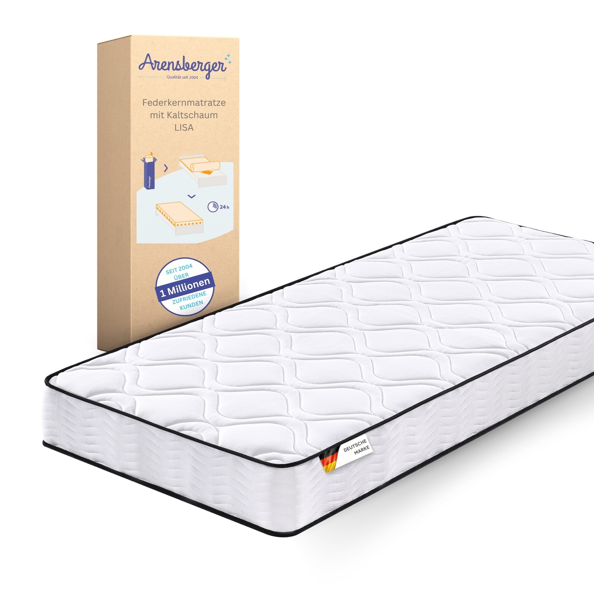 Arensberger LISA Taschen Federkernmatratze 180x200 cm - 19cm H&ouml;he &ndash; H&auml;rte H2 H3 mittelfest &ndash; 7 Zonen - Federkern - Liegekomfort - Bild 1