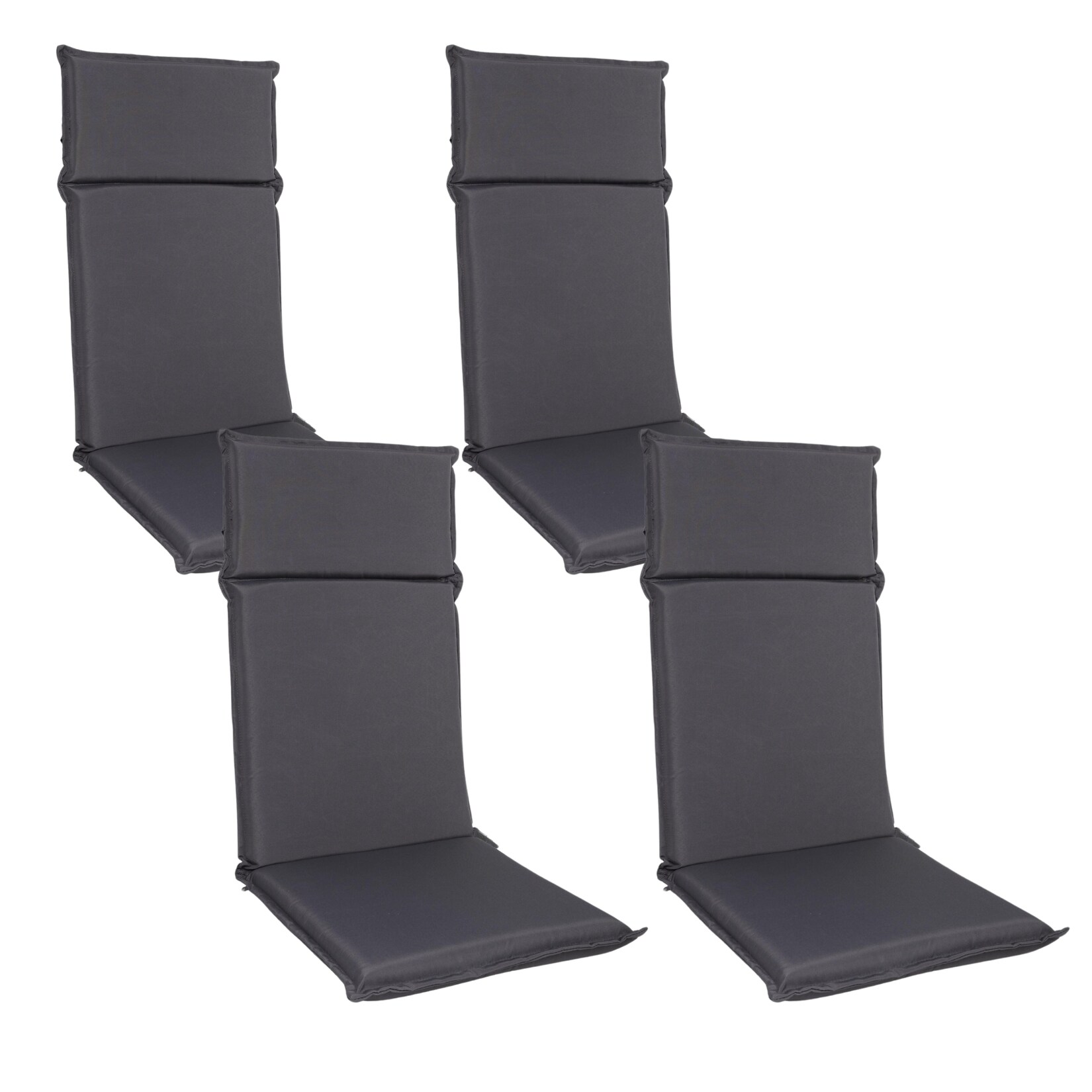 Albatros Gartenstuhl Sitzauflage 4er Set Gartenstuhlauflagen Sitzpolster Sitzkissen Outdoor Anthrazit 106x45cm, Hochlehner Auflage UV Beständig wasserabweisend geeignet für Klappstühle und Stapelstühle