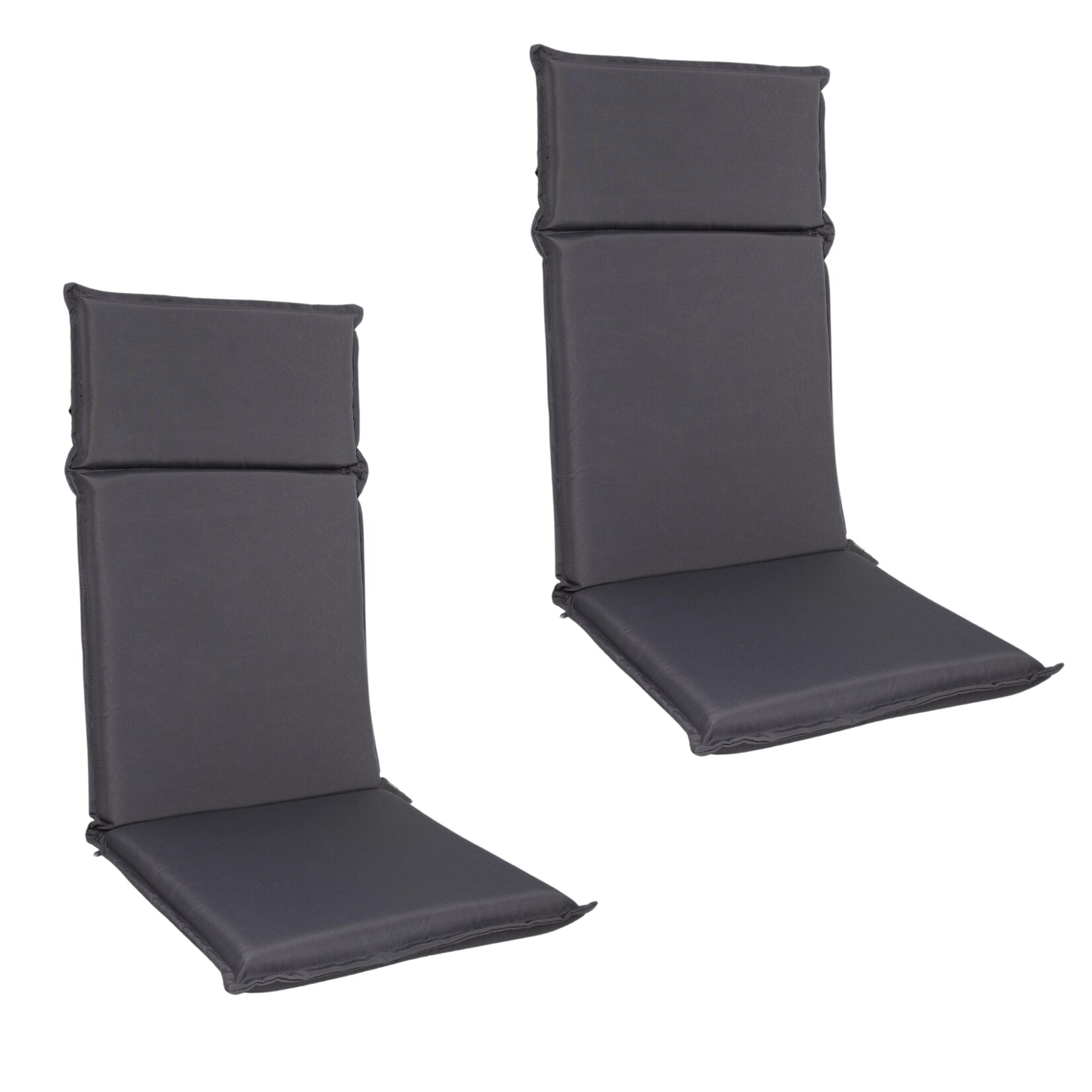 Albatros Gartenstuhl Sitzauflage 2er Set Gartenstuhlauflagen Sitzpolster Sitzkissen Outdoor Anthrazit 106x45cm, Hochlehner Auflage UV Beständig wasserabweisend geeignet für Klappstühle und Stapelstühle