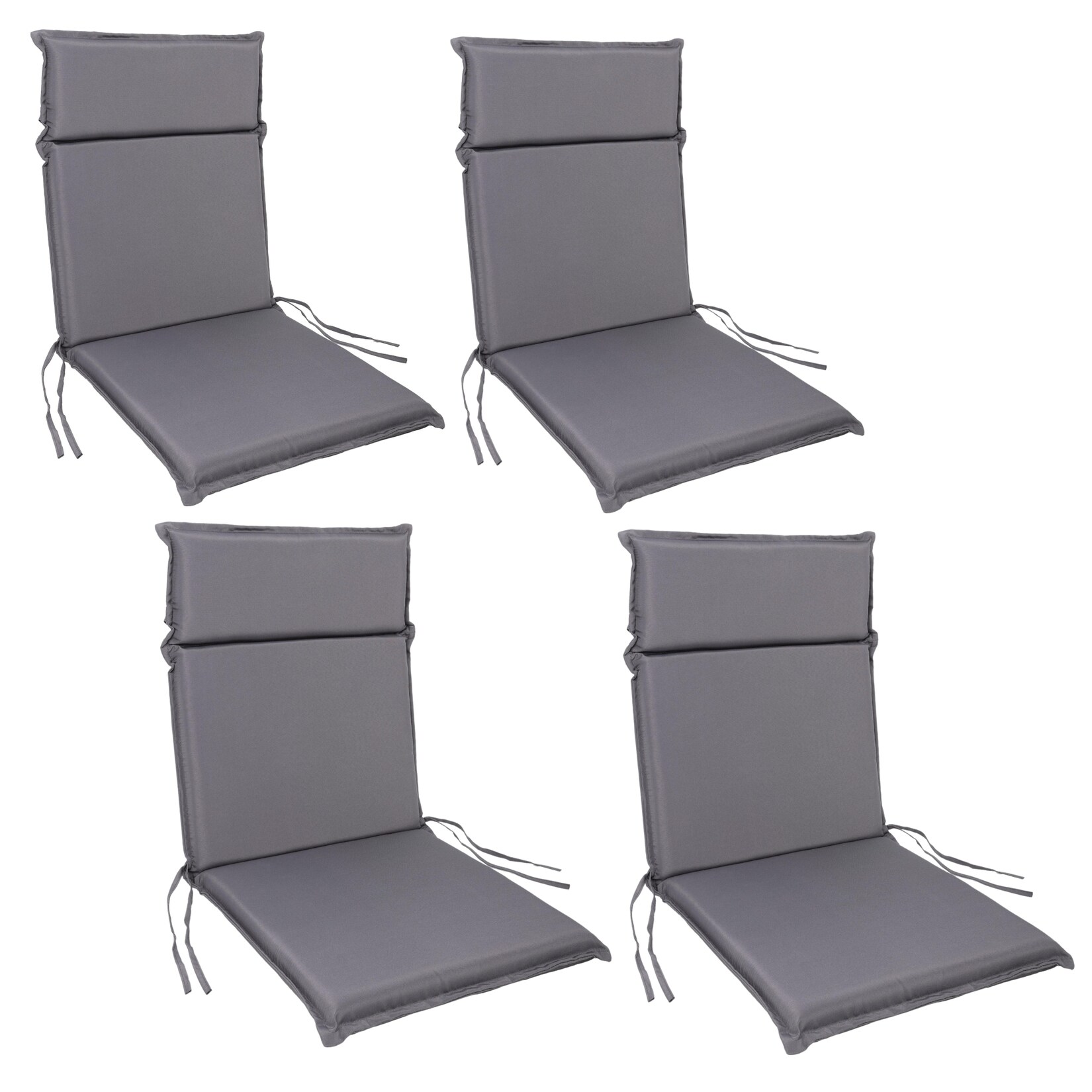 Albatros Gartenstuhl Sitzauflage 4er Set Gartenstuhlauflagen Sitzpolster Sitzkissen Outdoor Anthrazit 99x45cm, Hochlehner Auflage UV Beständig wasserabweisend geeignet für Klappstühle und Stapelstühle | 04250263742889