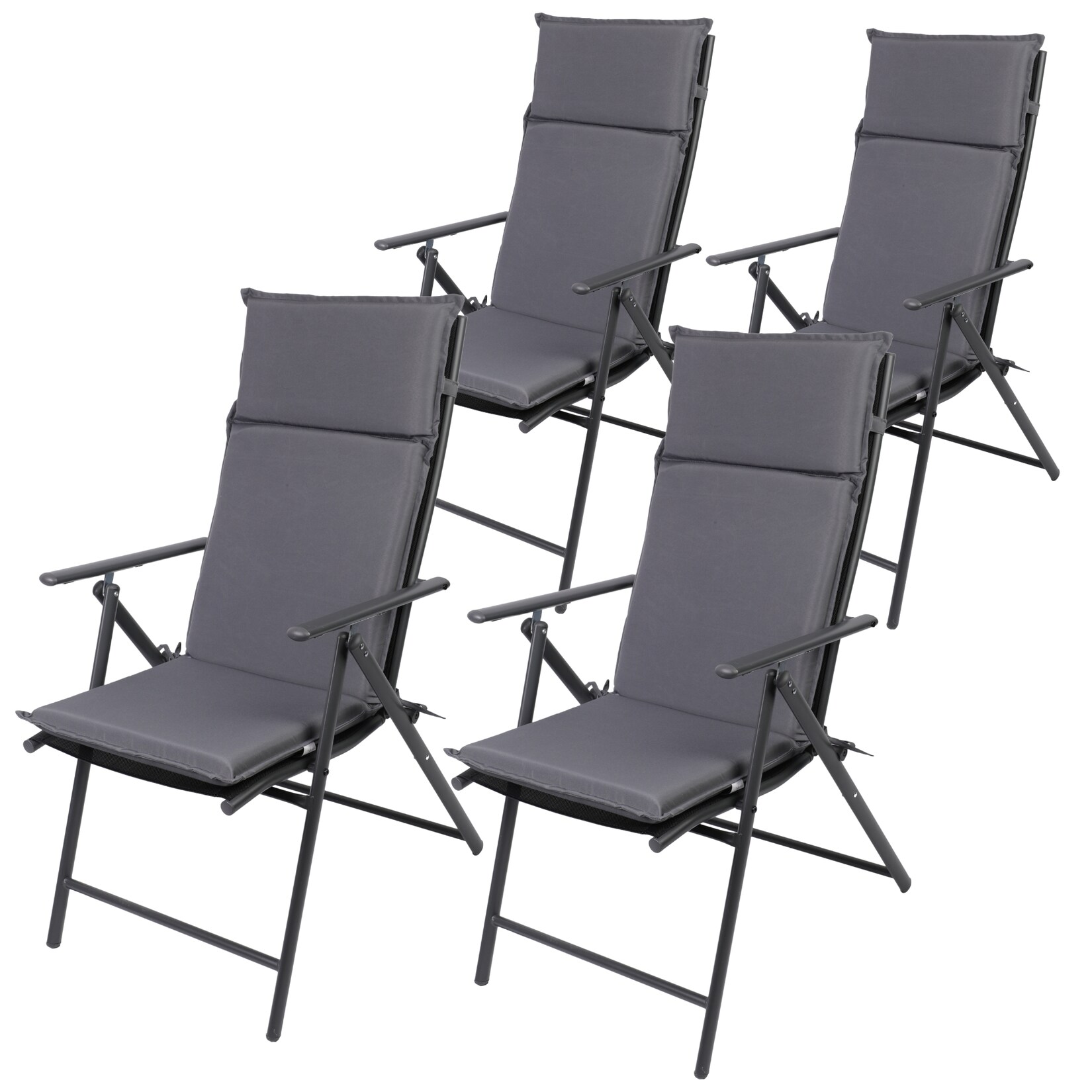 Albatros Gartenstühle Aruba mit Sitzauflage 4er Set – Gartenstühle Klappbar mit robustem Metallgestell und hoher Belastbarkeit – bequeme Klappstühle auch als Terrassenstühle oder Balkonstühle | 04250263742957