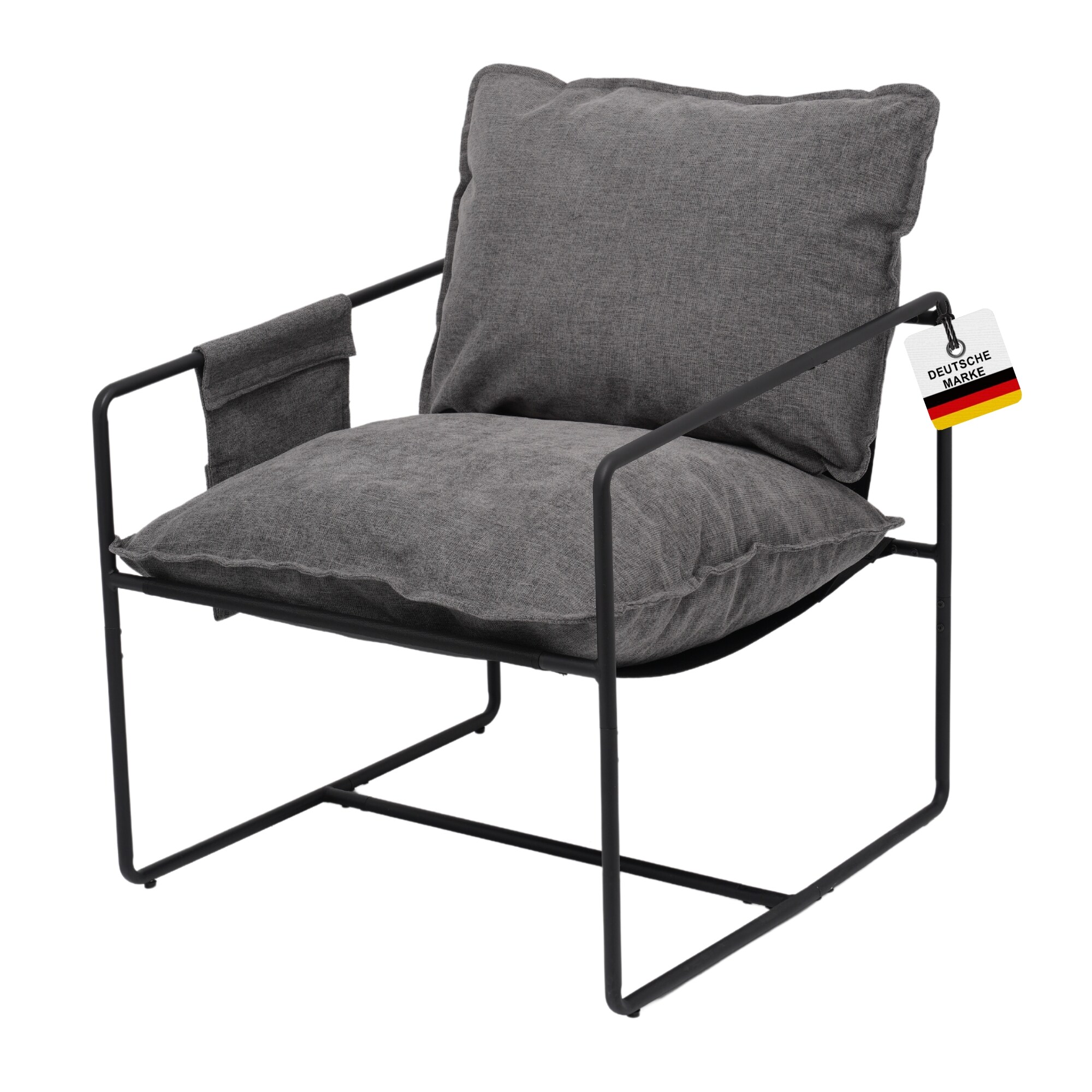 Albatros Designer Vintage Sessel Breston, hochwertiger Stoff Bezug in Grau, sehr bequem, Relaxsessel Loungesessel f&uuml;r Wohnzimmer, Schlafzimmer oder als Fernsehsessel - Bild 1