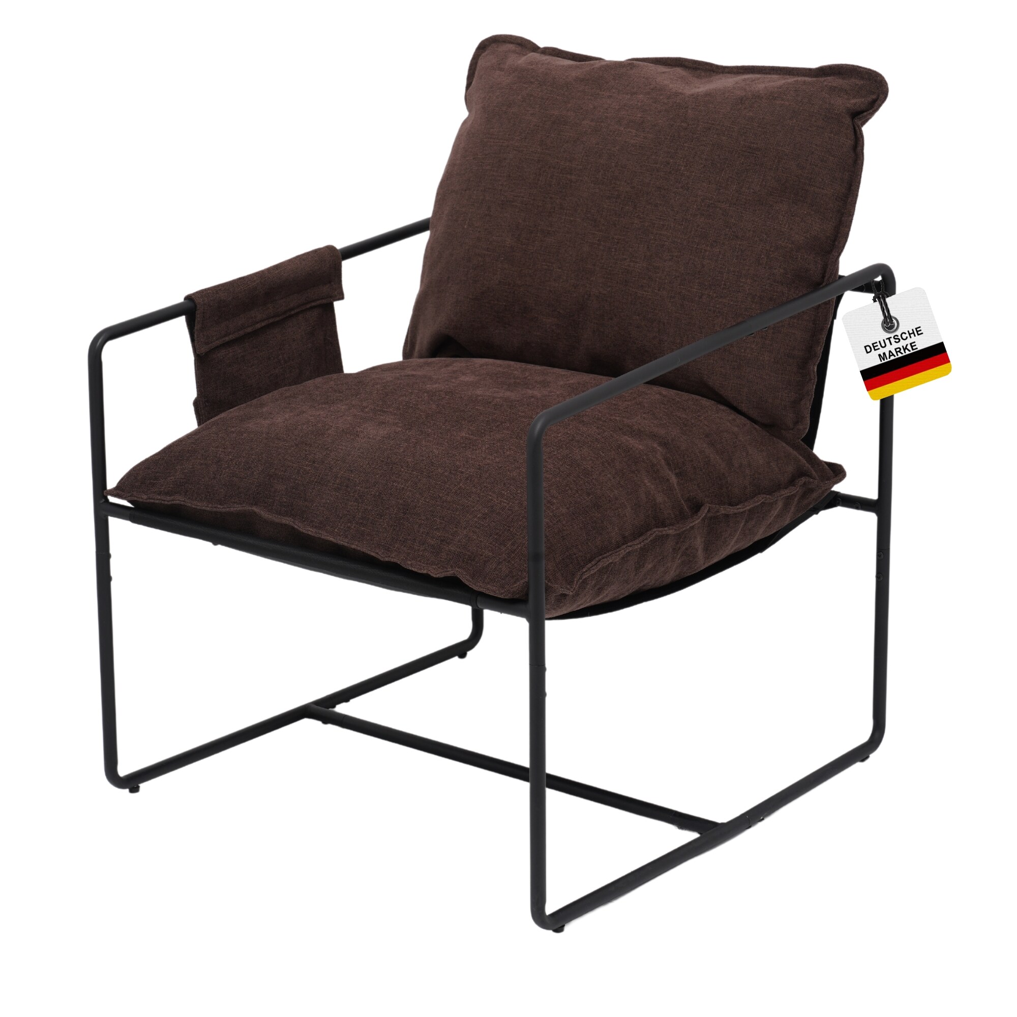 Albatros Designer Vintage Sessel Breston, hochwertiger Stoff Bezug in Braun, sehr bequem, Relaxsessel Loungesessel f&uuml;r Wohnzimmer, Schlafzimmer oder als Fernsehsessel - Bild 1