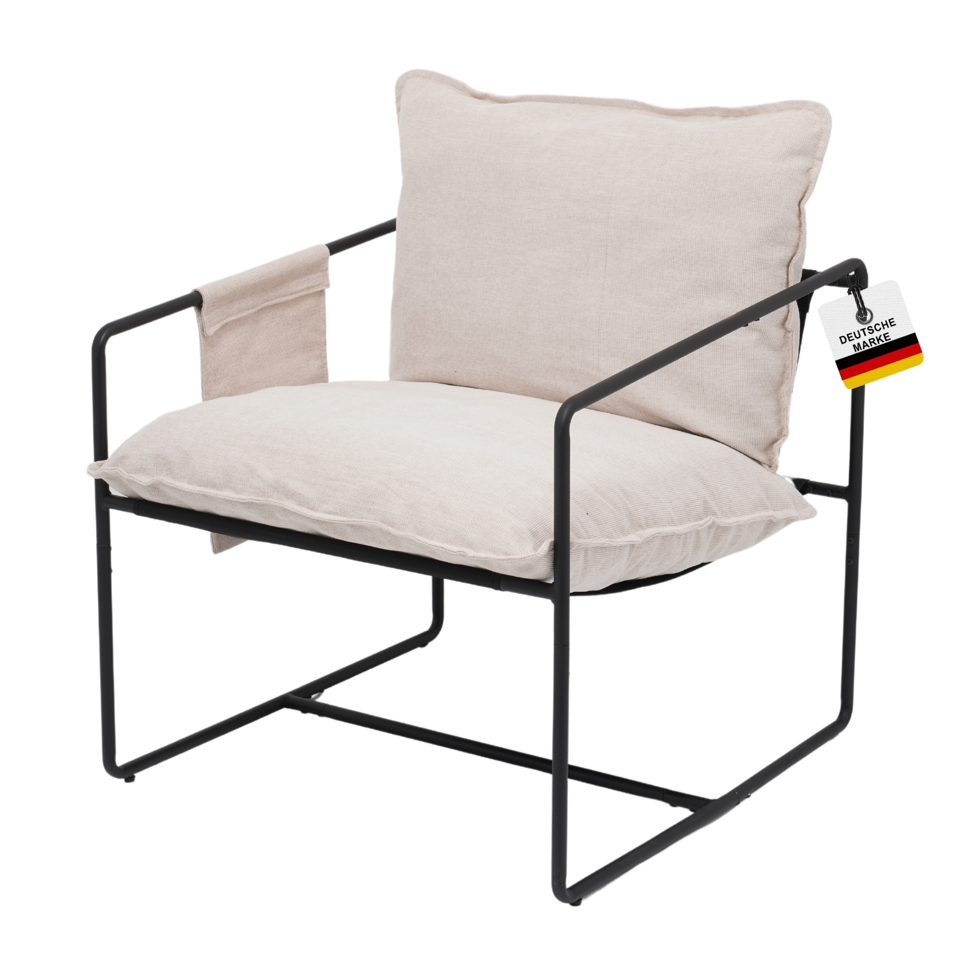 Albatros Designer Vintage Sessel Breston, hochwertiger Stoff Bezug in Beige, sehr bequem, Relaxsessel Loungesessel f&uuml;r Wohnzimmer, Schlafzimmer oder als Fernsehsessel - Bild 1
